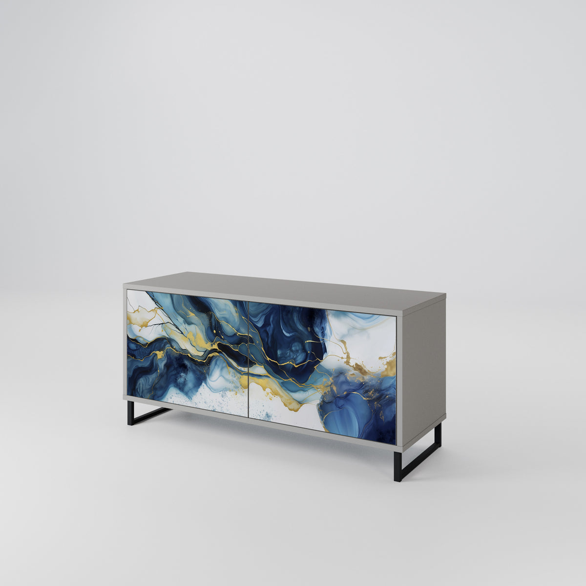 INKY MARBLE Kompaktes 2-türiges TV-Lowboard