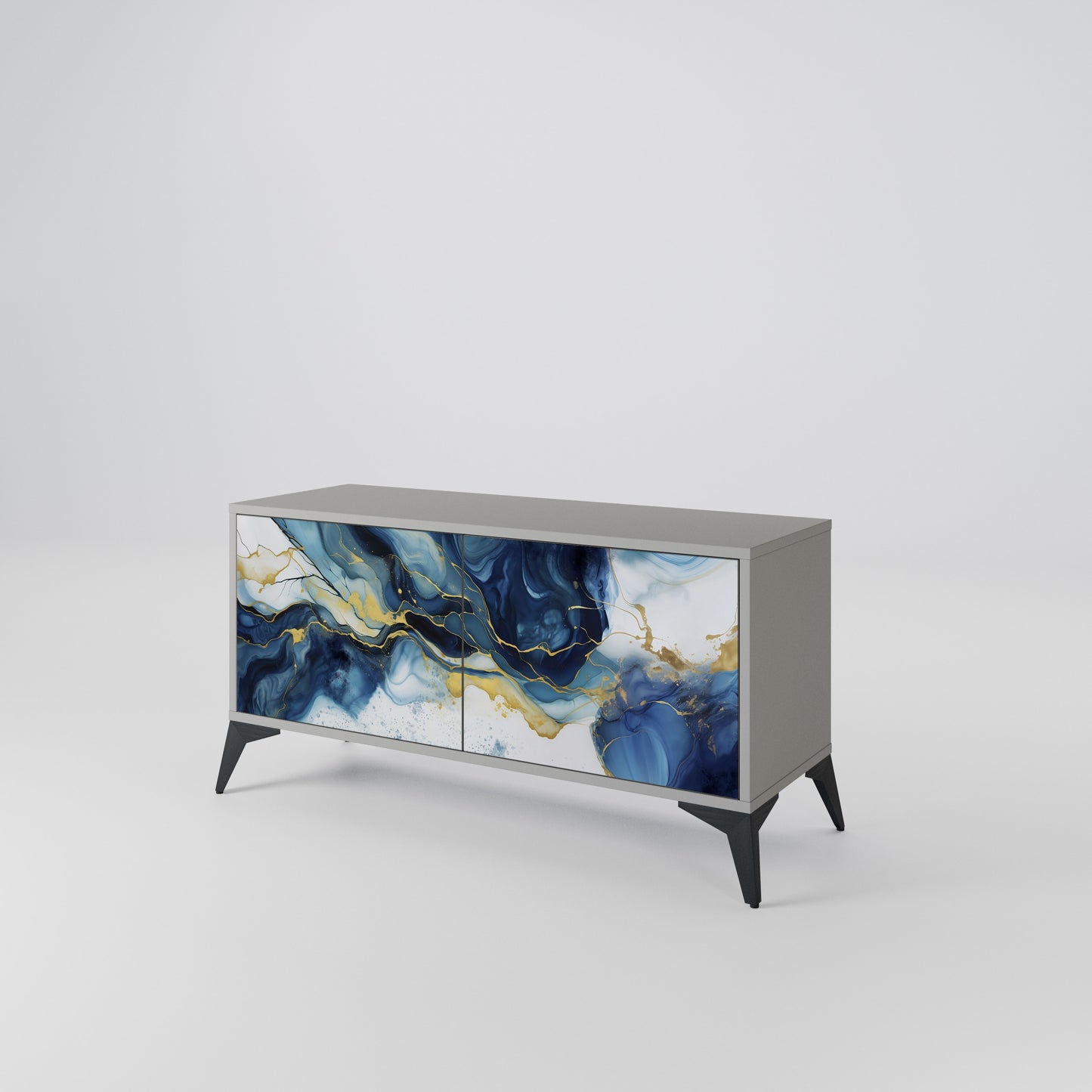 INKY MARBLE Kompaktes 2-türiges TV-Lowboard