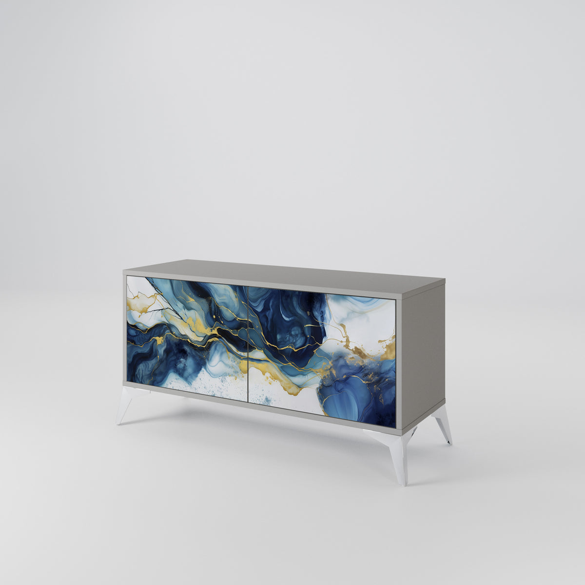 INKY MARBLE Kompaktes 2-türiges TV-Lowboard