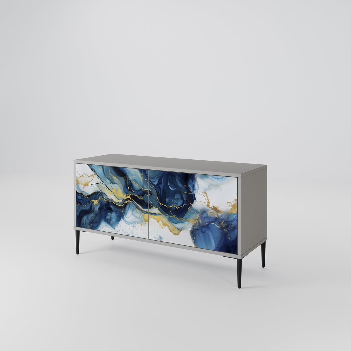 INKY MARBLE Kompaktes 2-türiges TV-Lowboard