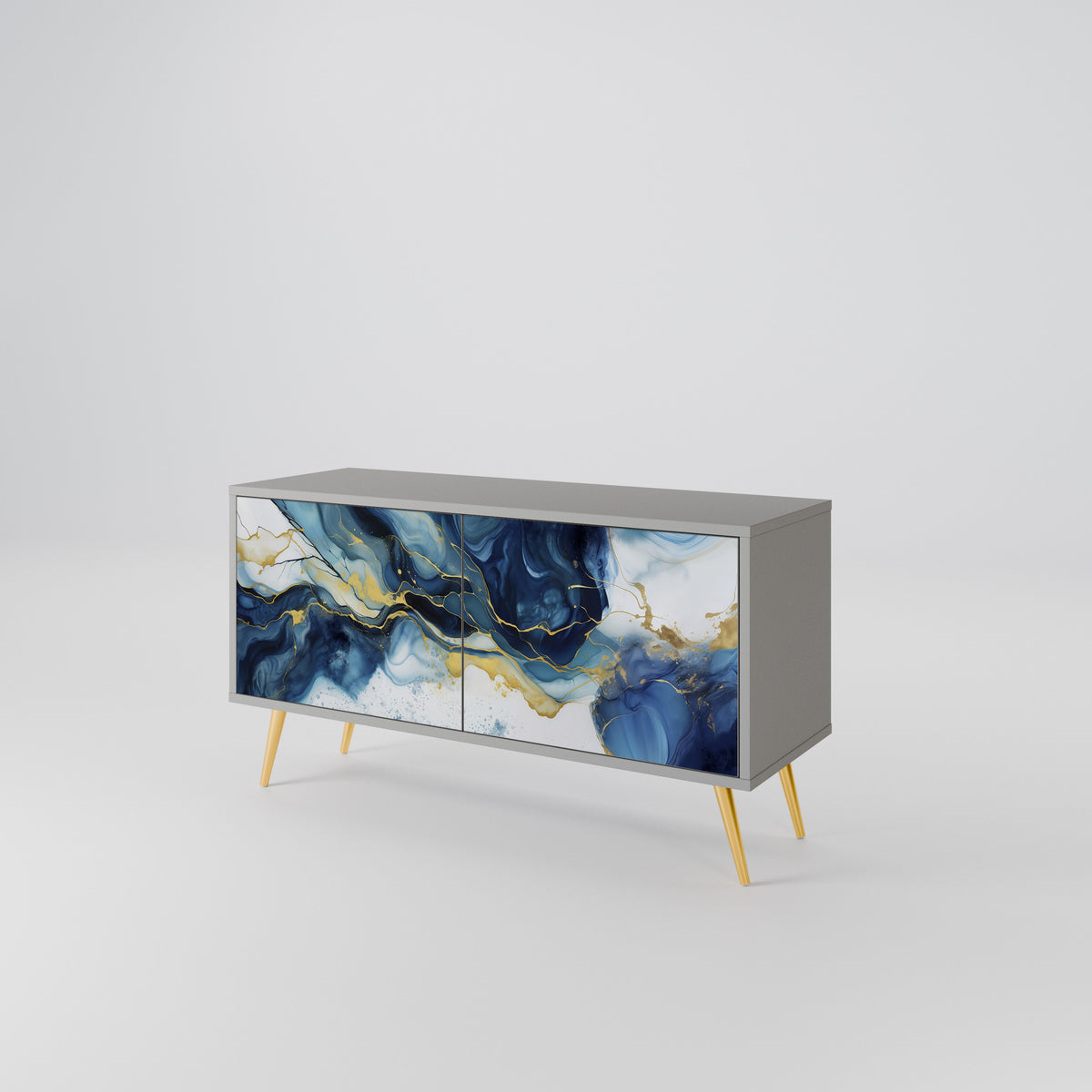 INKY MARBLE Kompaktes 2-türiges TV-Lowboard