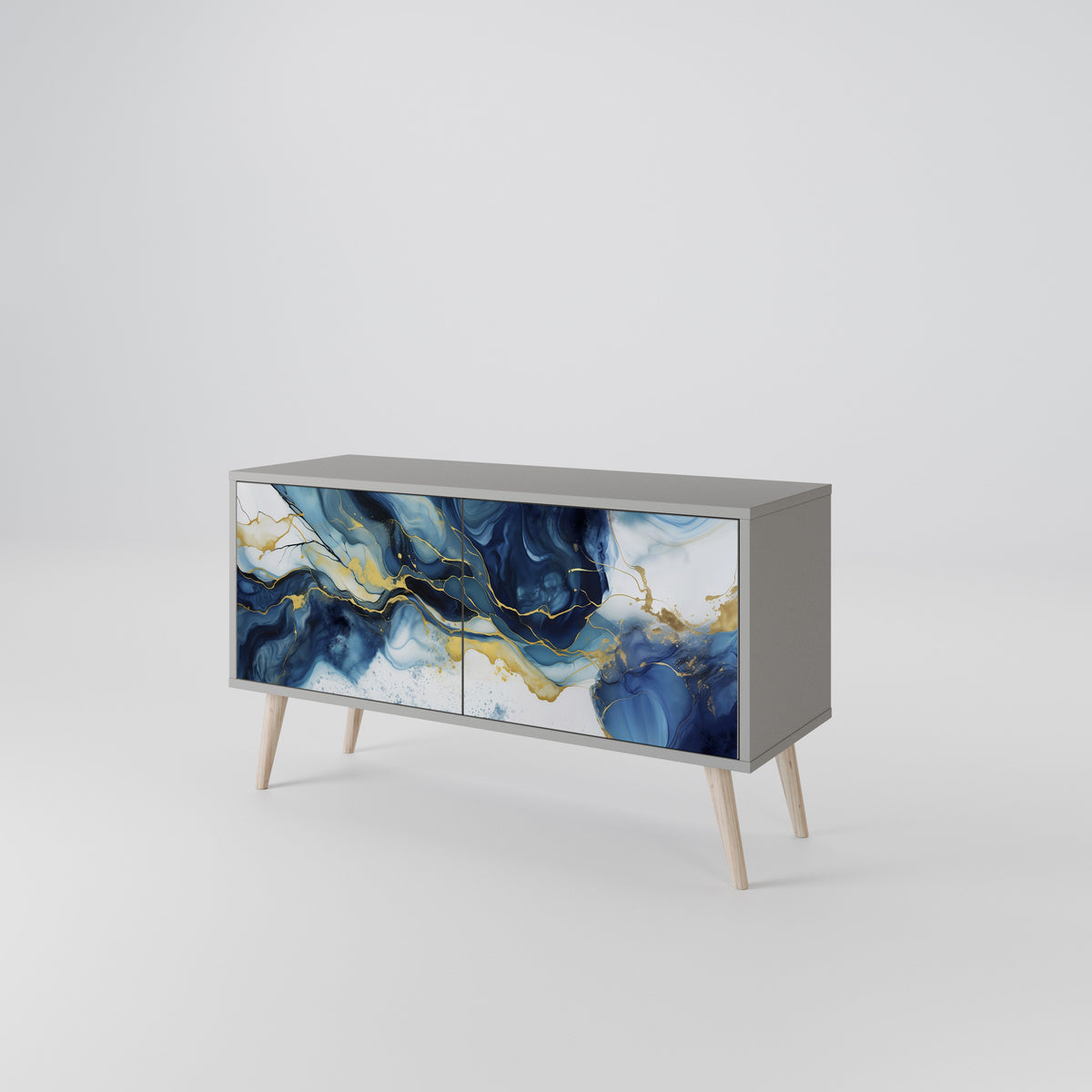 INKY MARBLE Kompaktes 2-türiges TV-Lowboard