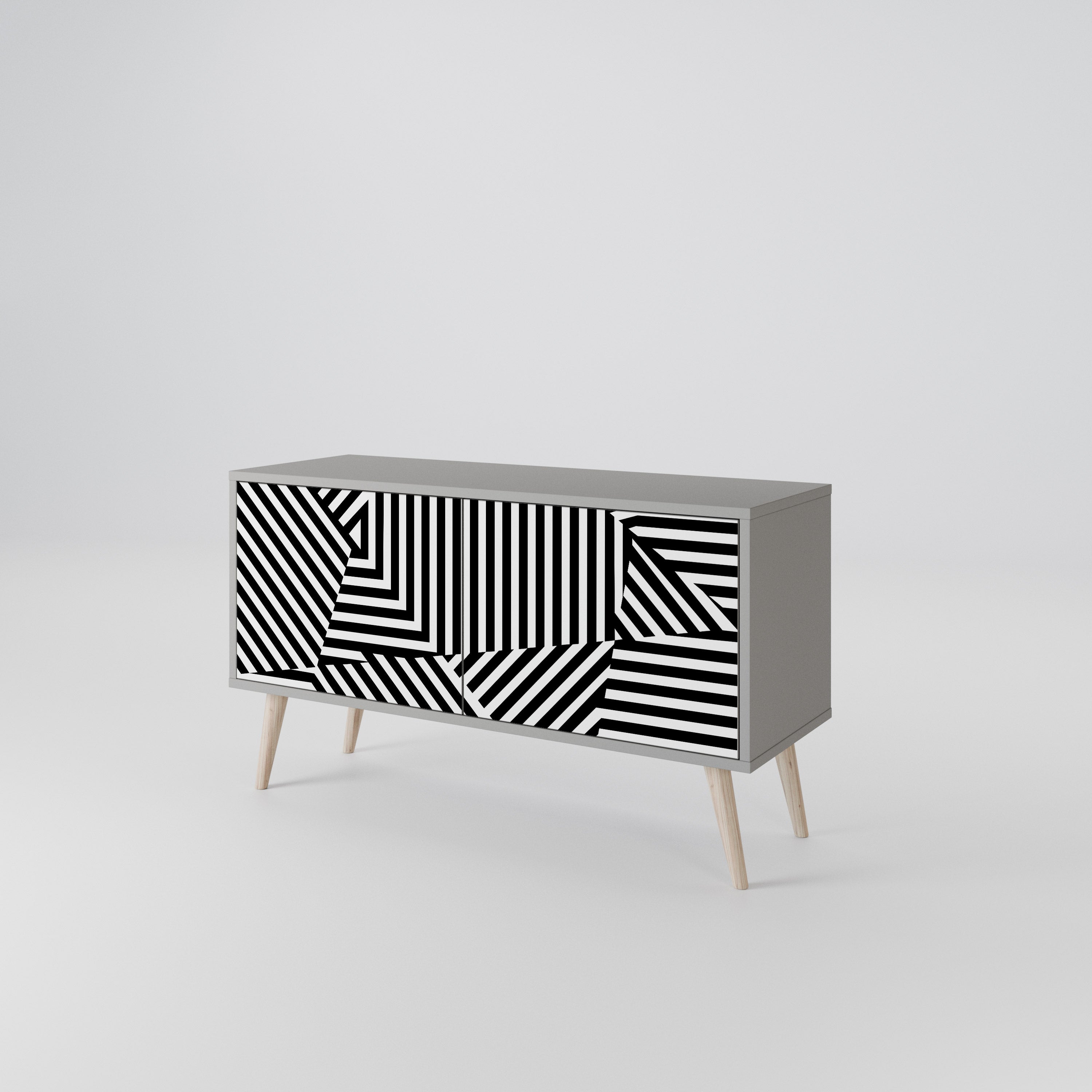 ILLUSIONARY LATTICE Kompaktes 2-türiges TV-Lowboard