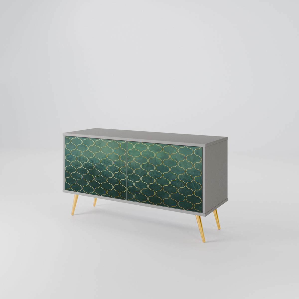 TESSELATED GREENERY Compact 2-Door TV Cabinet
