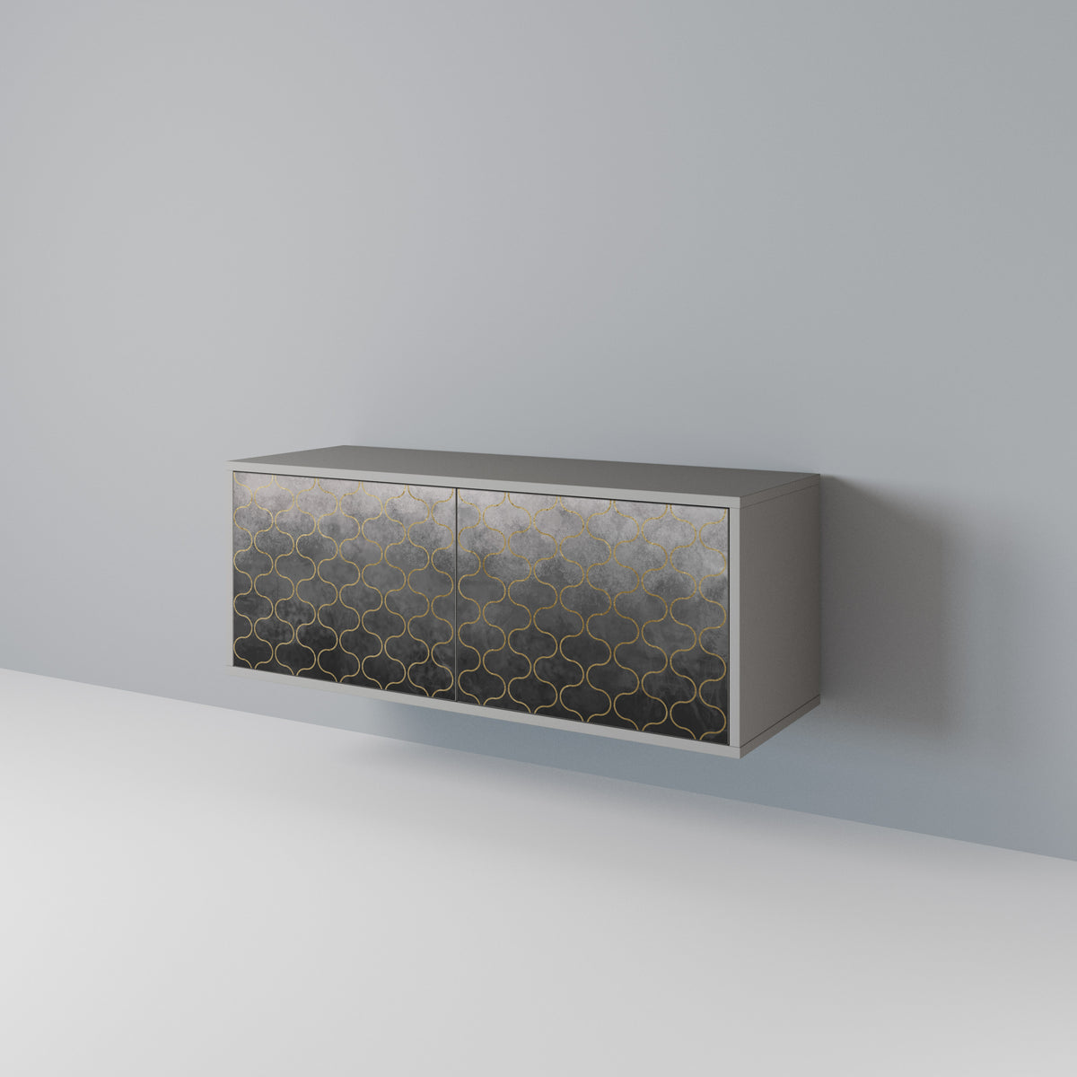 TESSELATED GRAYISH Kompaktes 2-türiges TV-Lowboard