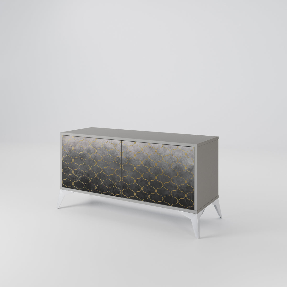 TESSELATED GRAYISH Kompaktes 2-türiges TV-Lowboard