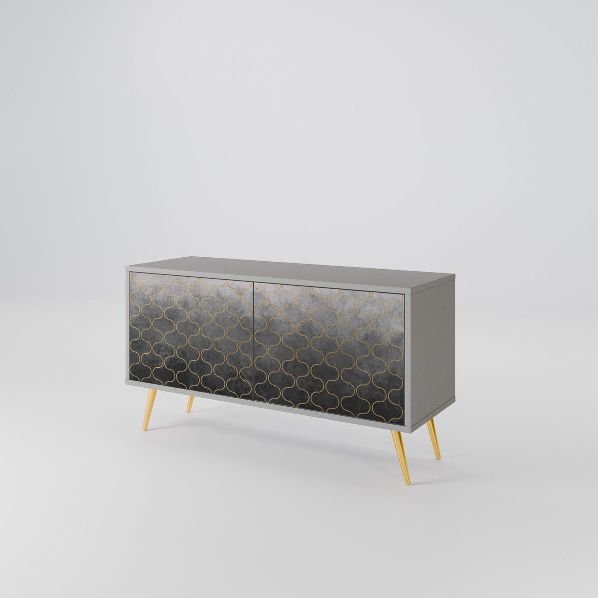 TESSELATED GRAYISH Kompaktes 2-türiges TV-Lowboard