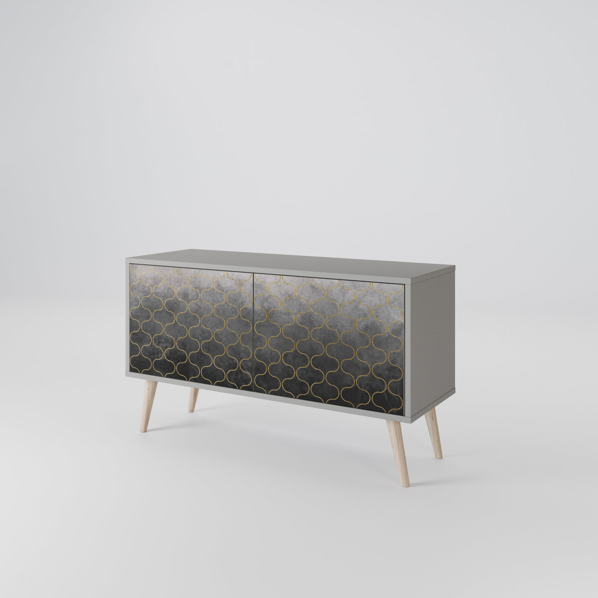 TESSELATED GRAYISH Kompaktes 2-türiges TV-Lowboard