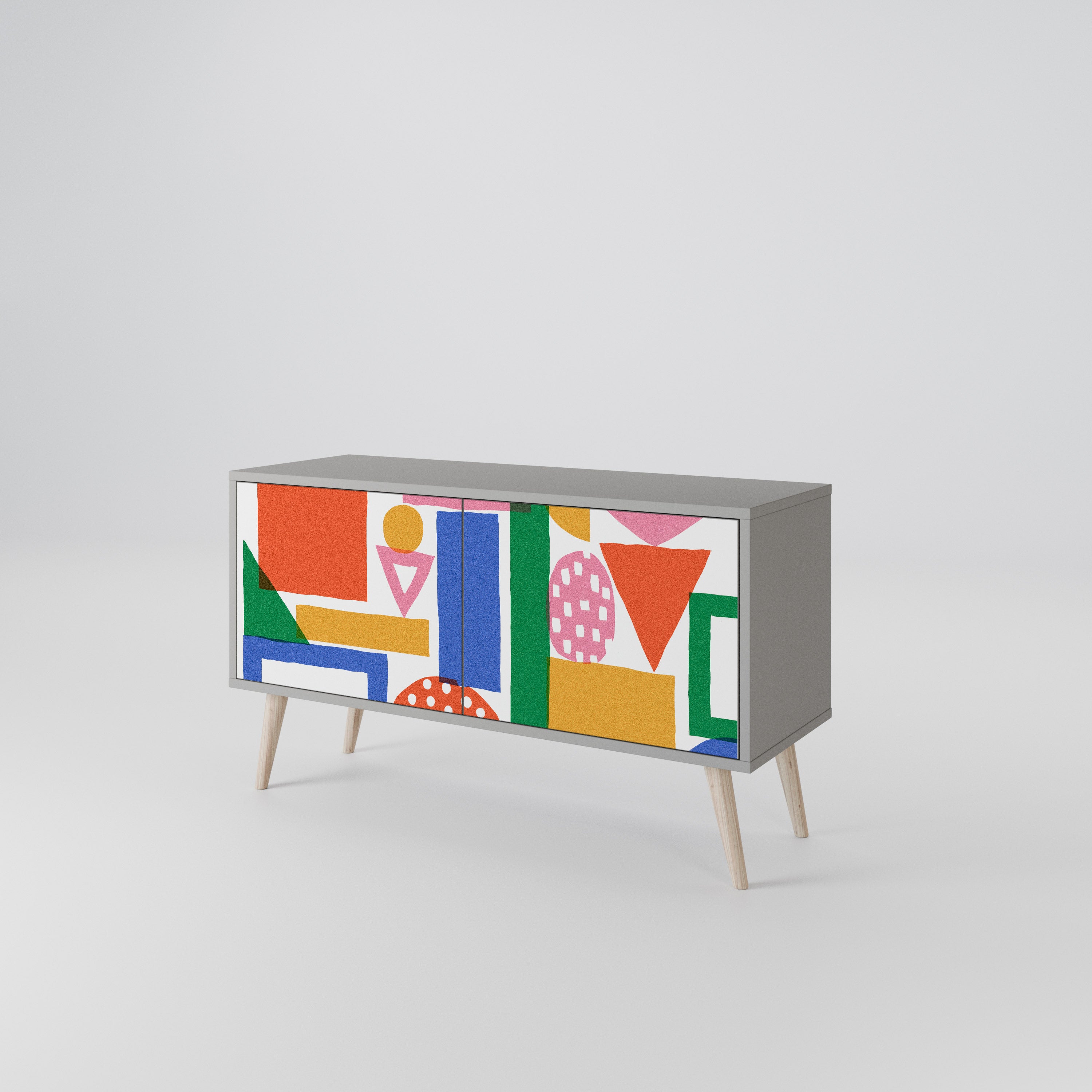 GEOMETRIC GLIMMER Compact 2-Door TV Cabinet