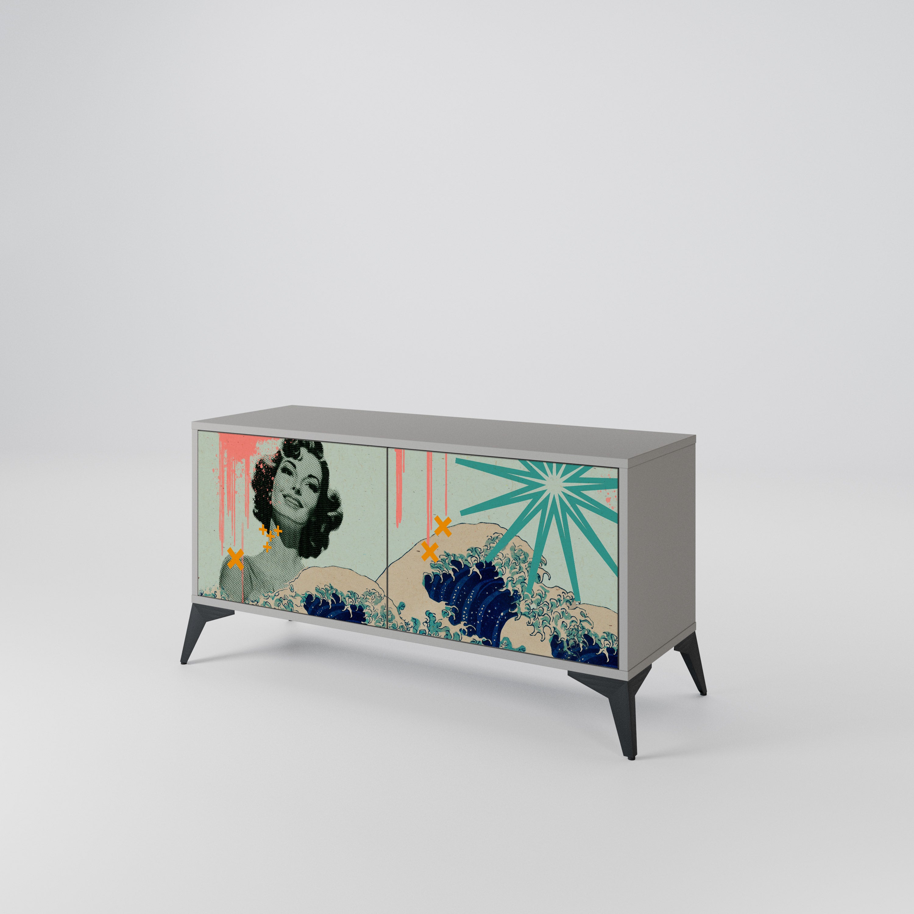 KANAGAWA BEAUTY Kompaktes 2-türiges TV-Lowboard