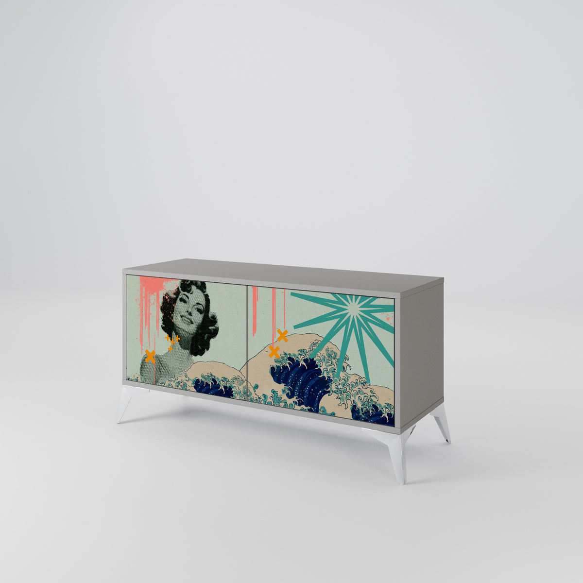 KANAGAWA BEAUTY Kompaktes 2-türiges TV-Lowboard