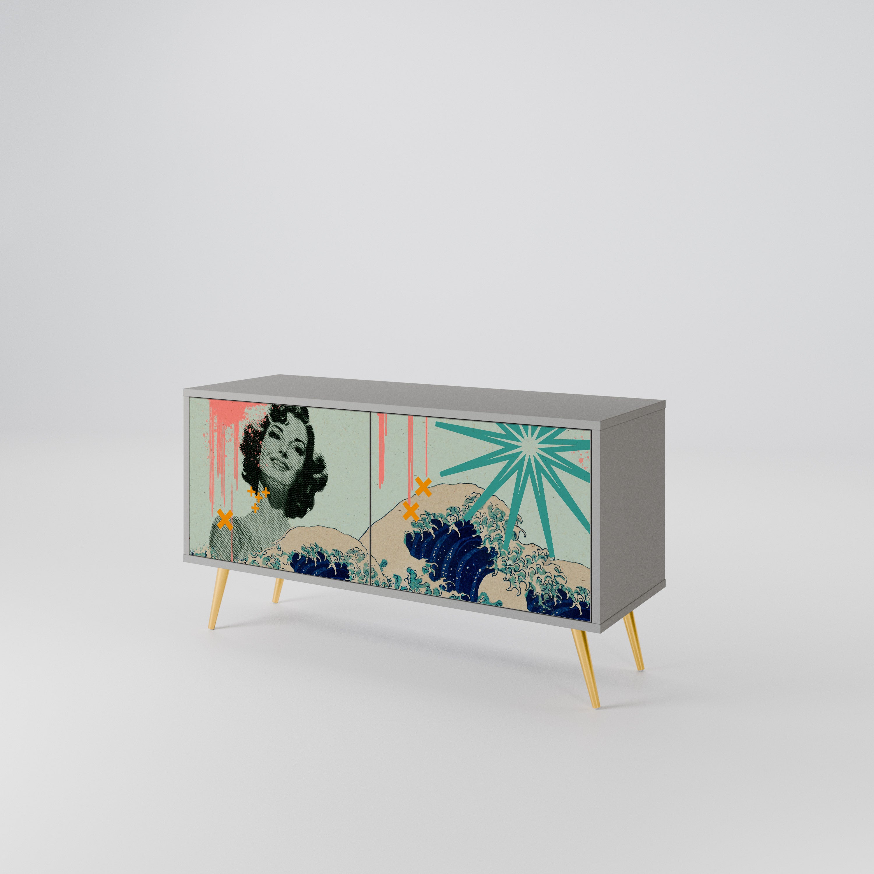 KANAGAWA BEAUTY Kompaktes 2-türiges TV-Lowboard