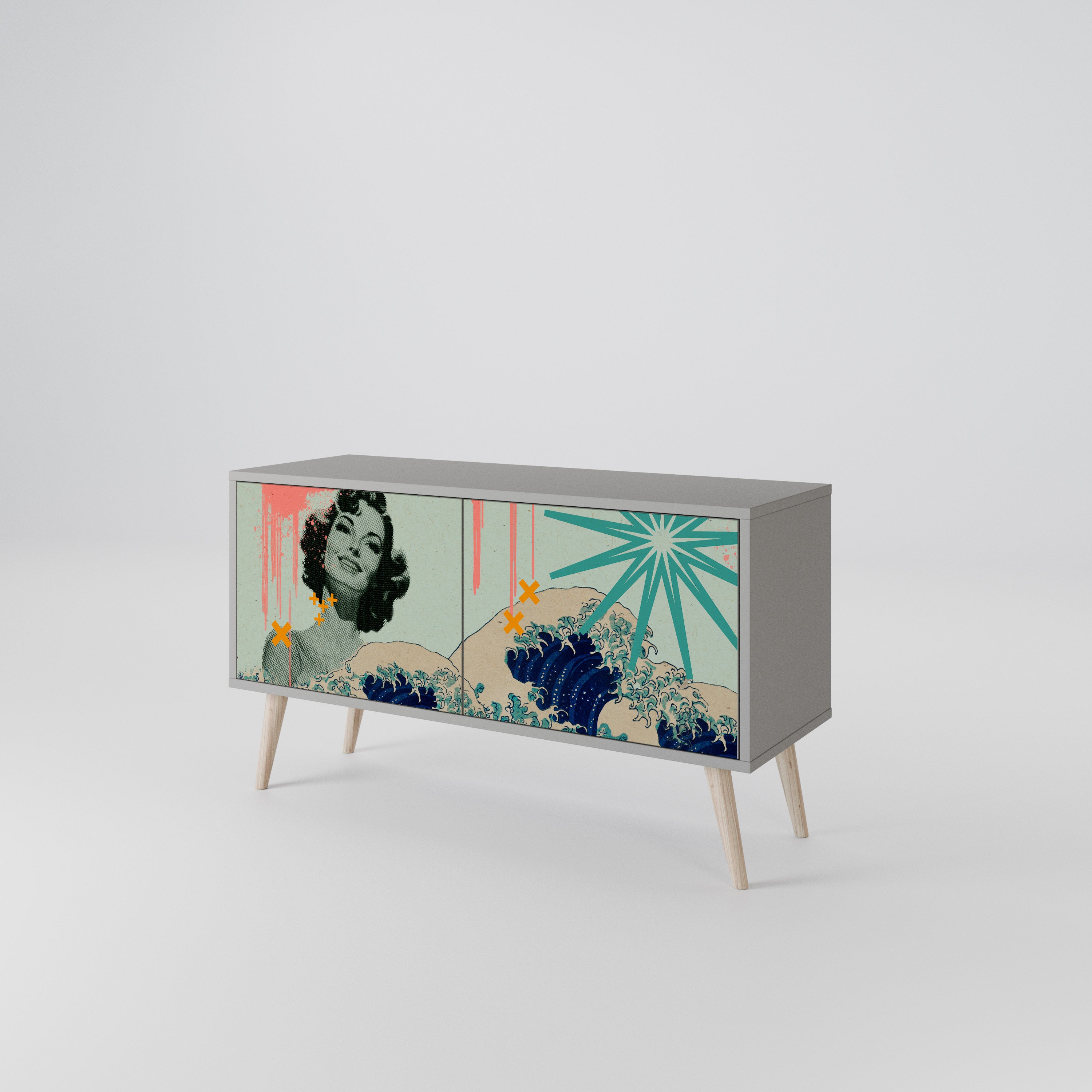 KANAGAWA BEAUTY Kompaktes 2-türiges TV-Lowboard