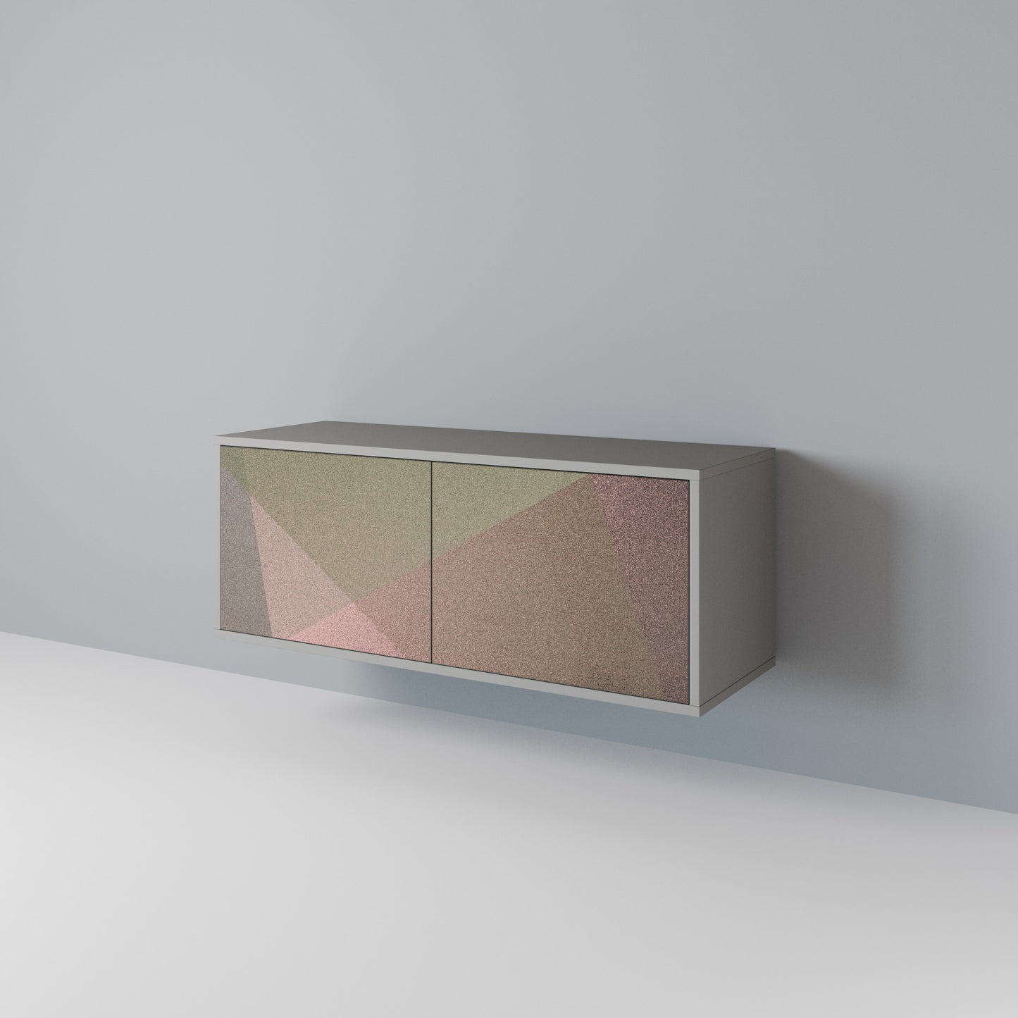 BEIGE GEOMETRY Kompaktes 2-türiges TV-Lowboard