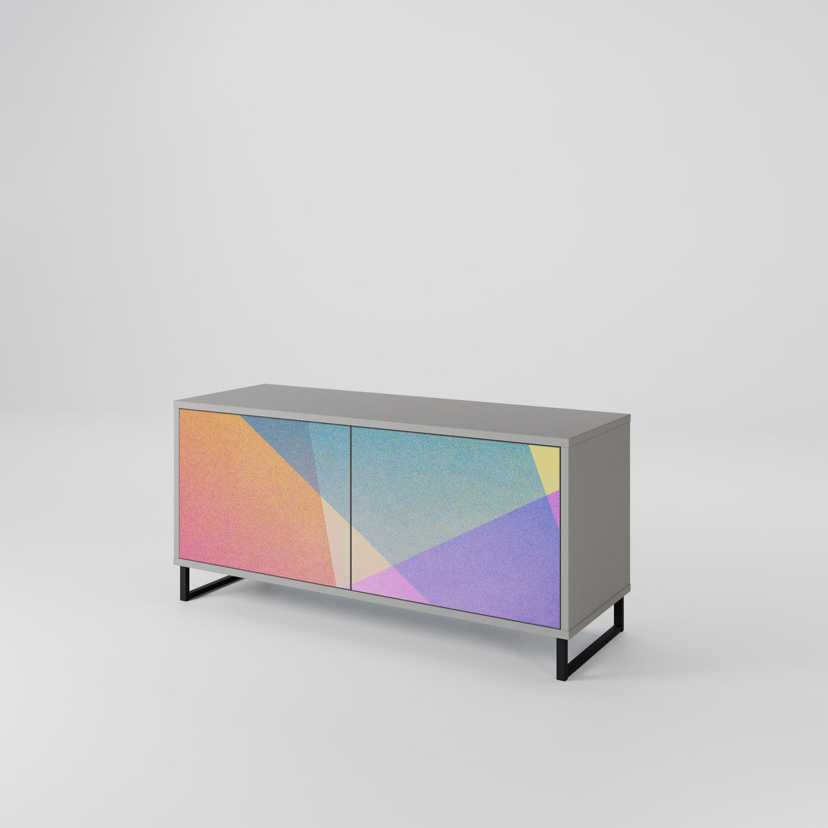 BRIGHT GEOMETRY Kompaktes 2-türiges TV-Lowboard