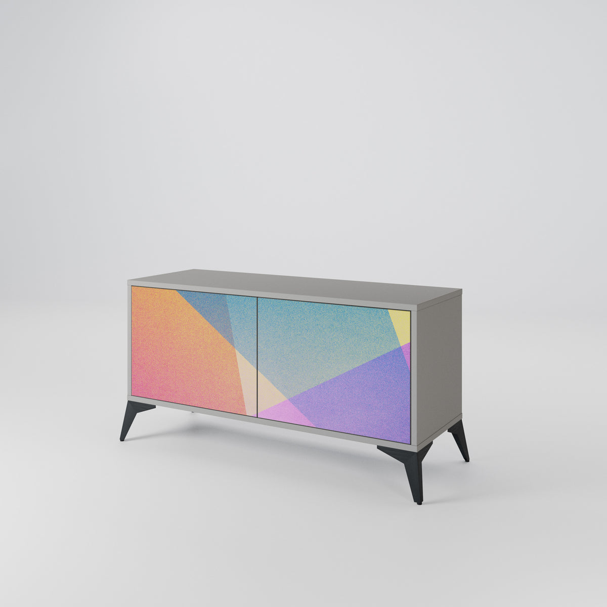 BRIGHT GEOMETRY Kompaktes 2-türiges TV-Lowboard