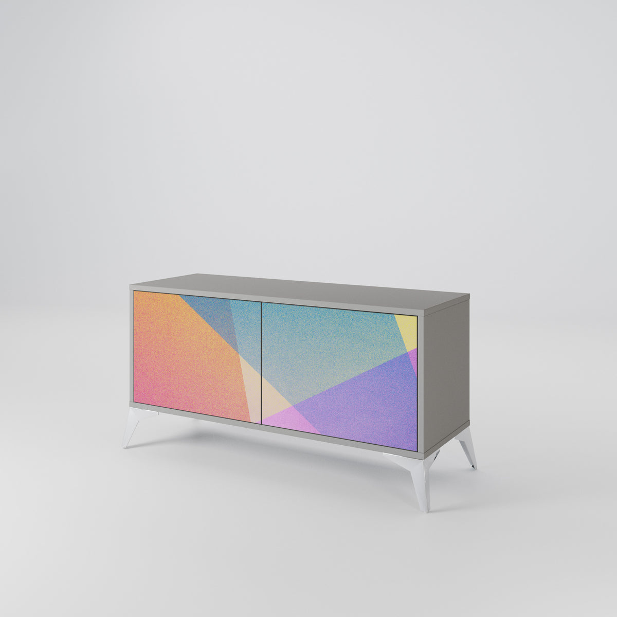 BRIGHT GEOMETRY Kompaktes 2-türiges TV-Lowboard