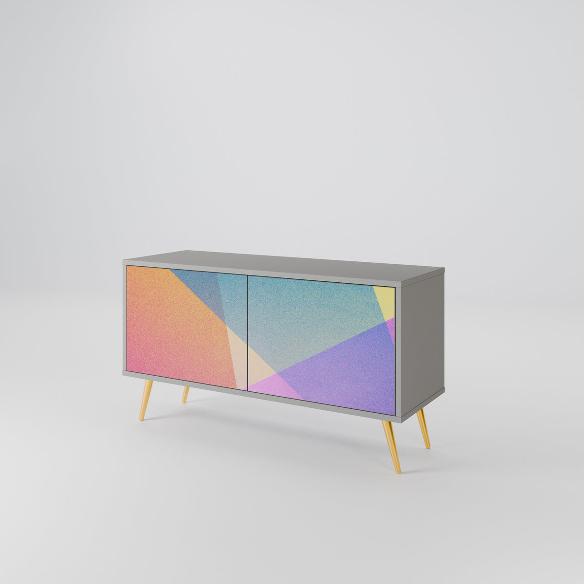BRIGHT GEOMETRY Kompaktes 2-türiges TV-Lowboard