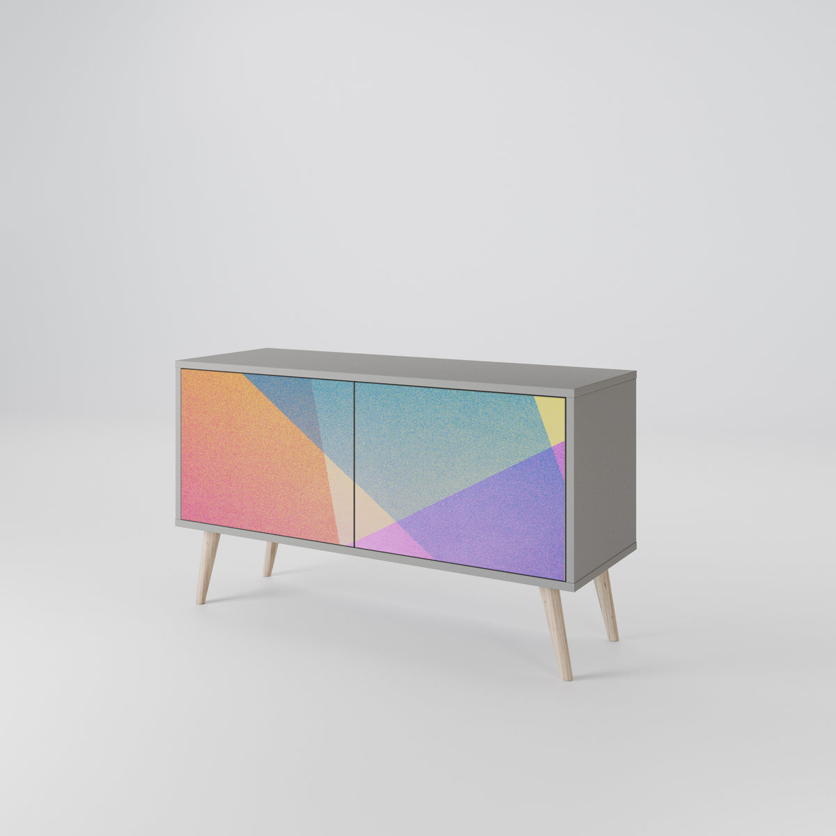BRIGHT GEOMETRY Kompaktes 2-türiges TV-Lowboard