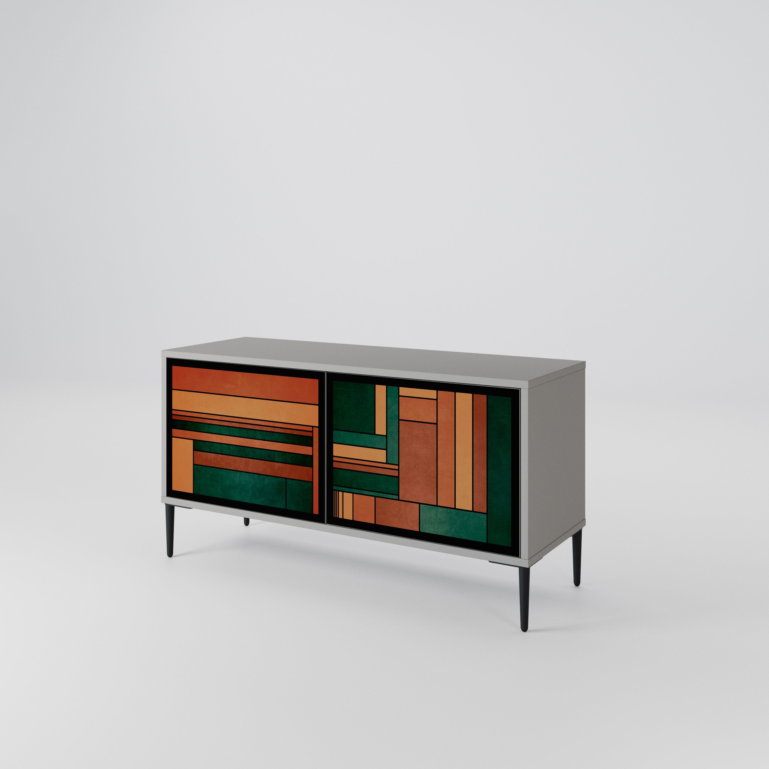 EARTHY FIGURES Compact 2-Door TV Cabinet