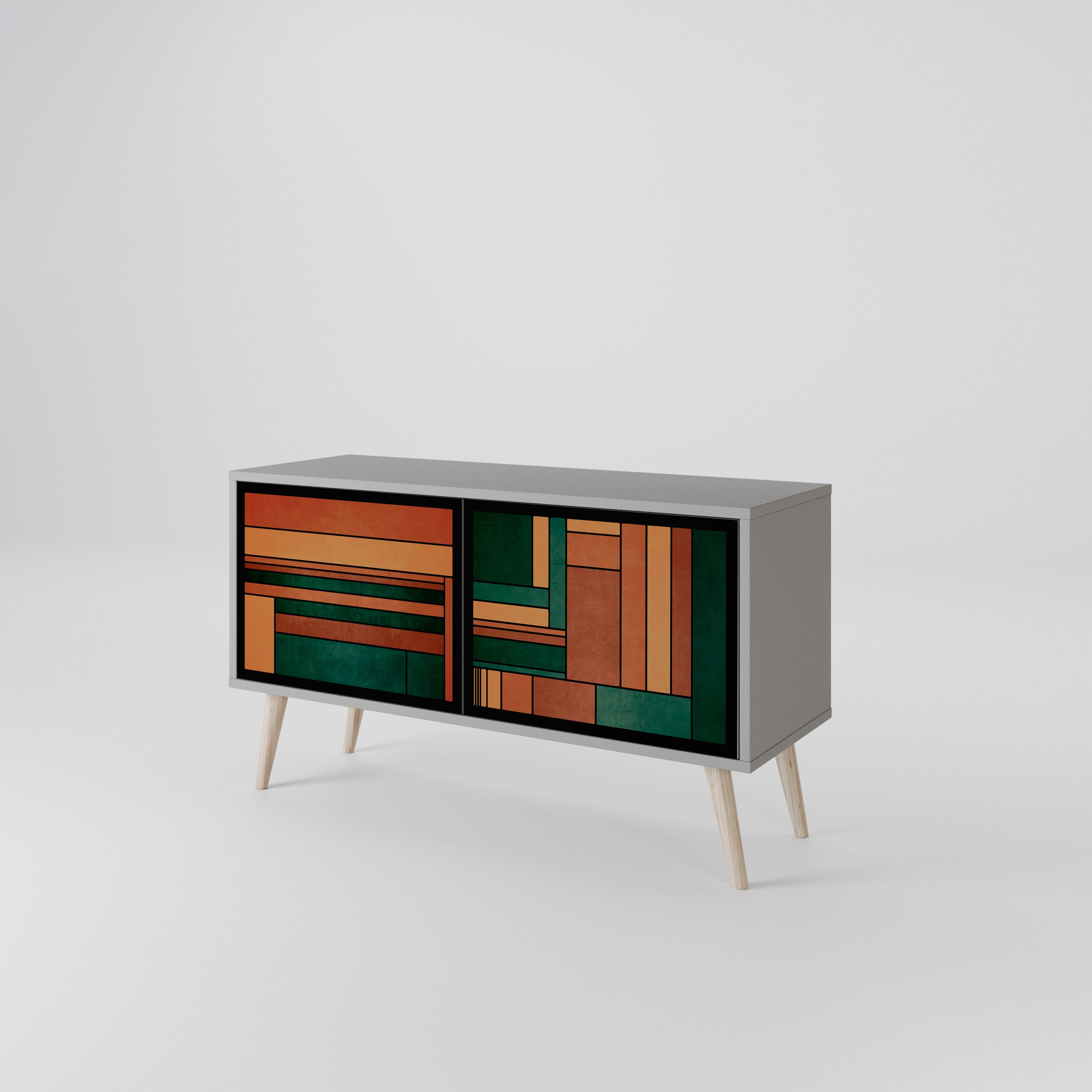 EARTHY FIGURES Compact 2-Door TV Cabinet