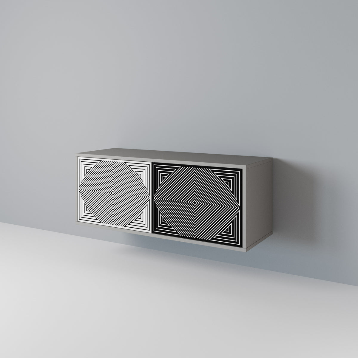 POLYGON ILLUSION Kompaktes 2-türiges TV-Lowboard