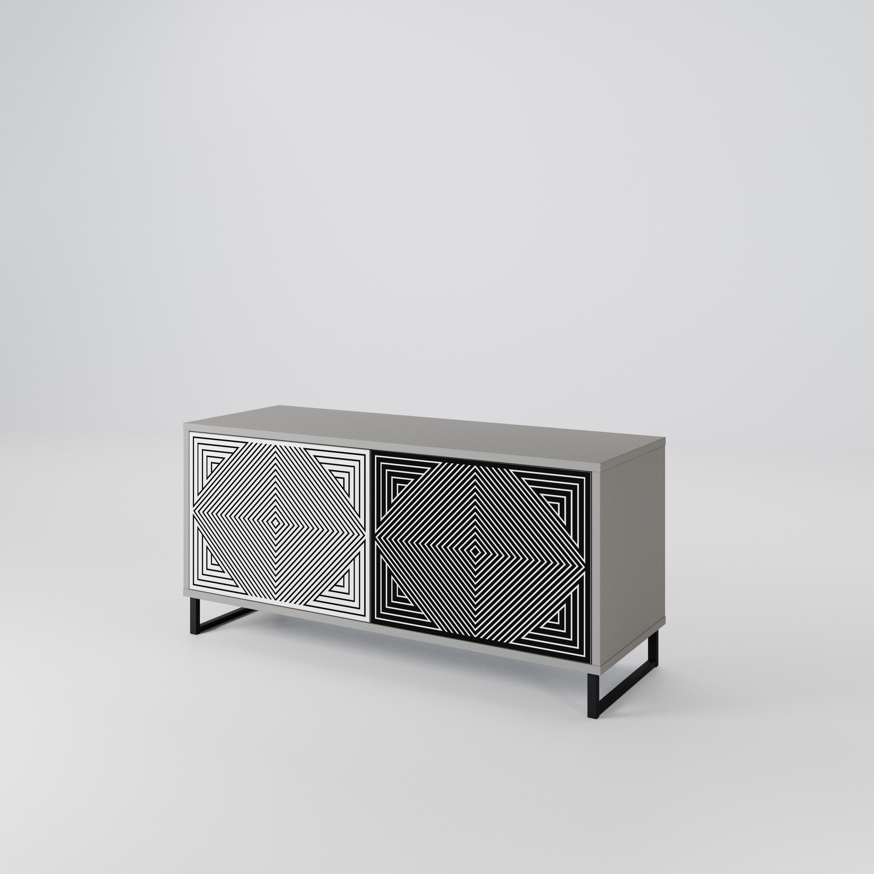 POLYGON ILLUSION Compact 2-Door TV Cabinet