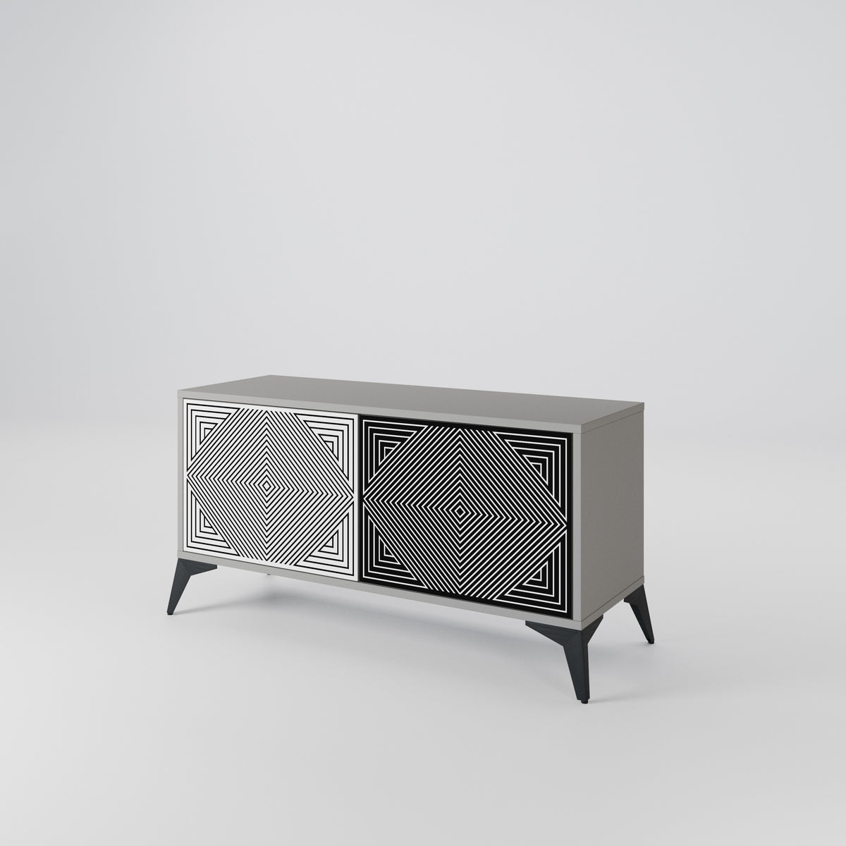 POLYGON ILLUSION Kompaktes 2-türiges TV-Lowboard