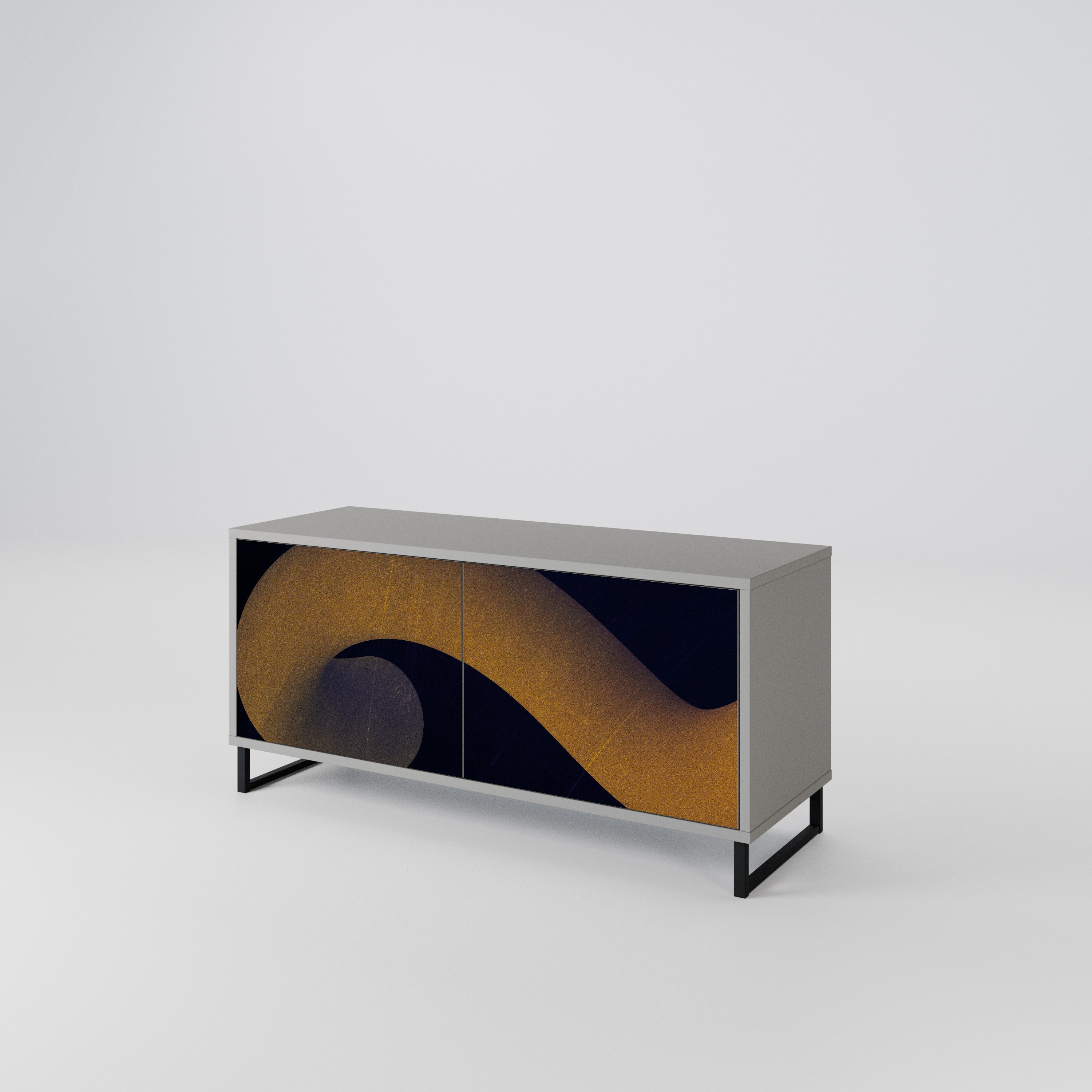 HOLLOW TIME Kompaktes 2-türiges TV-Lowboard