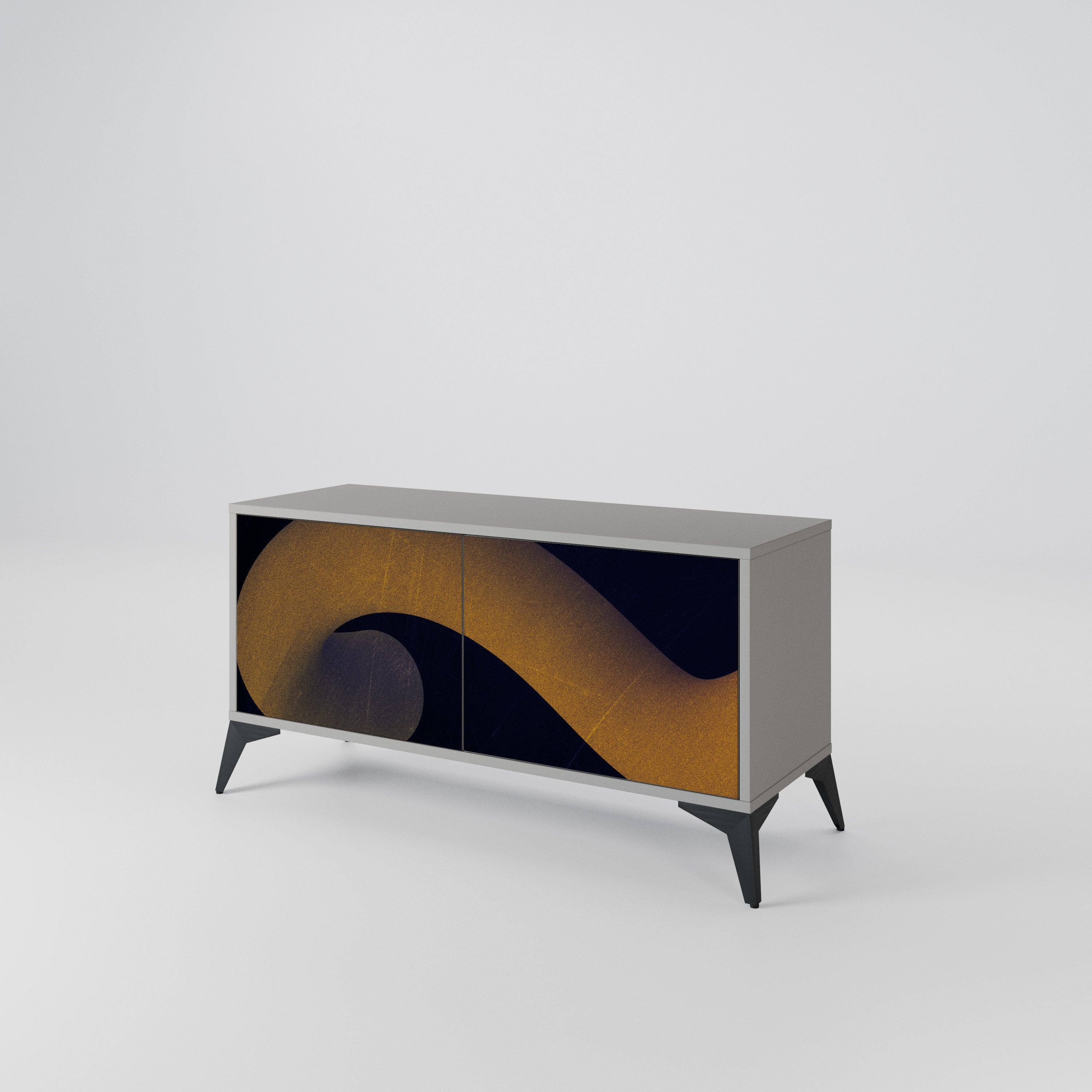 HOLLOW TIME Kompaktes 2-türiges TV-Lowboard