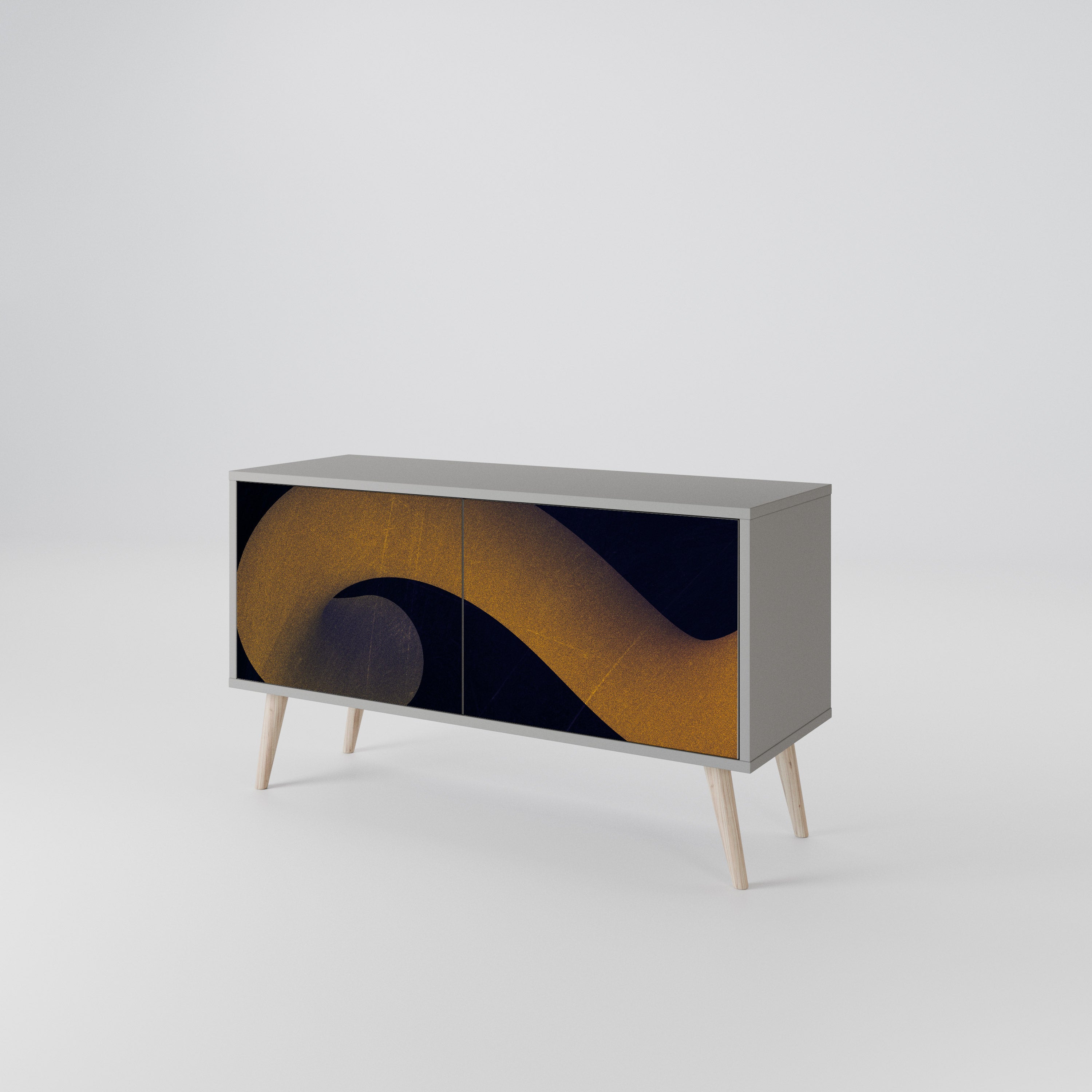 HOLLOW TIME Kompaktes 2-türiges TV-Lowboard