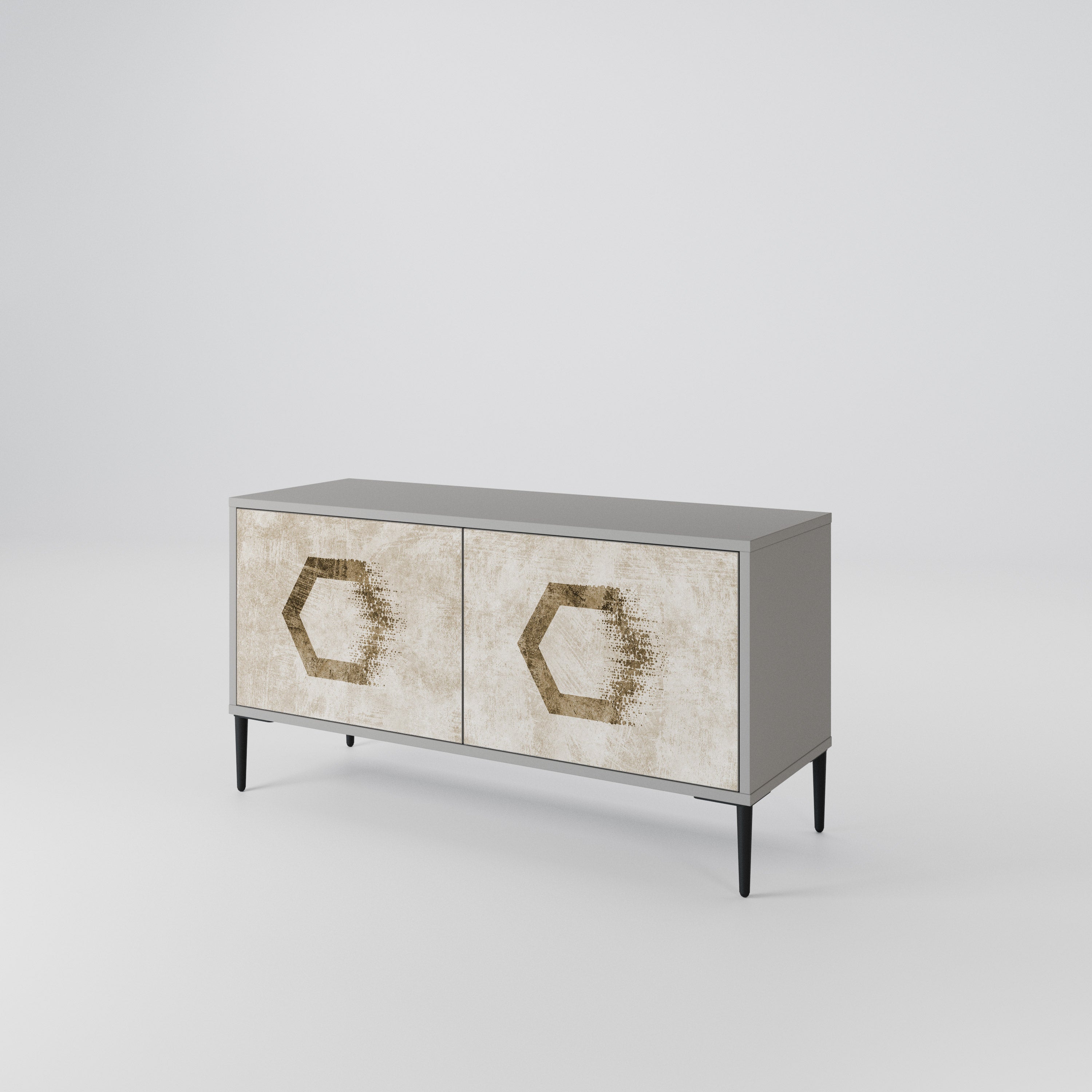 HEXAGONAL SHAPES Kompaktes 2-türiges TV-Lowboard