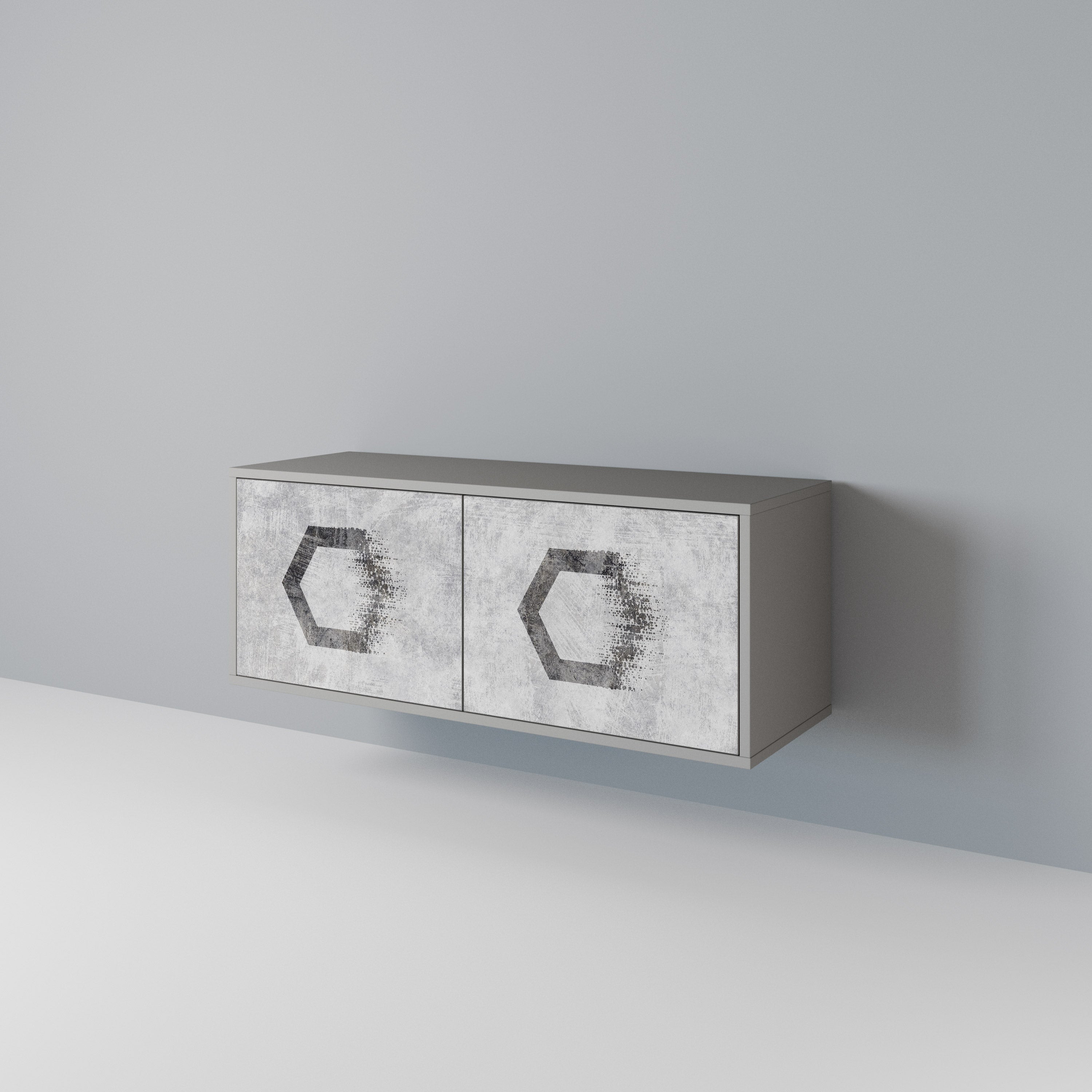 HEXAGONAL FIGURES Kompaktes 2-türiges TV-Lowboard