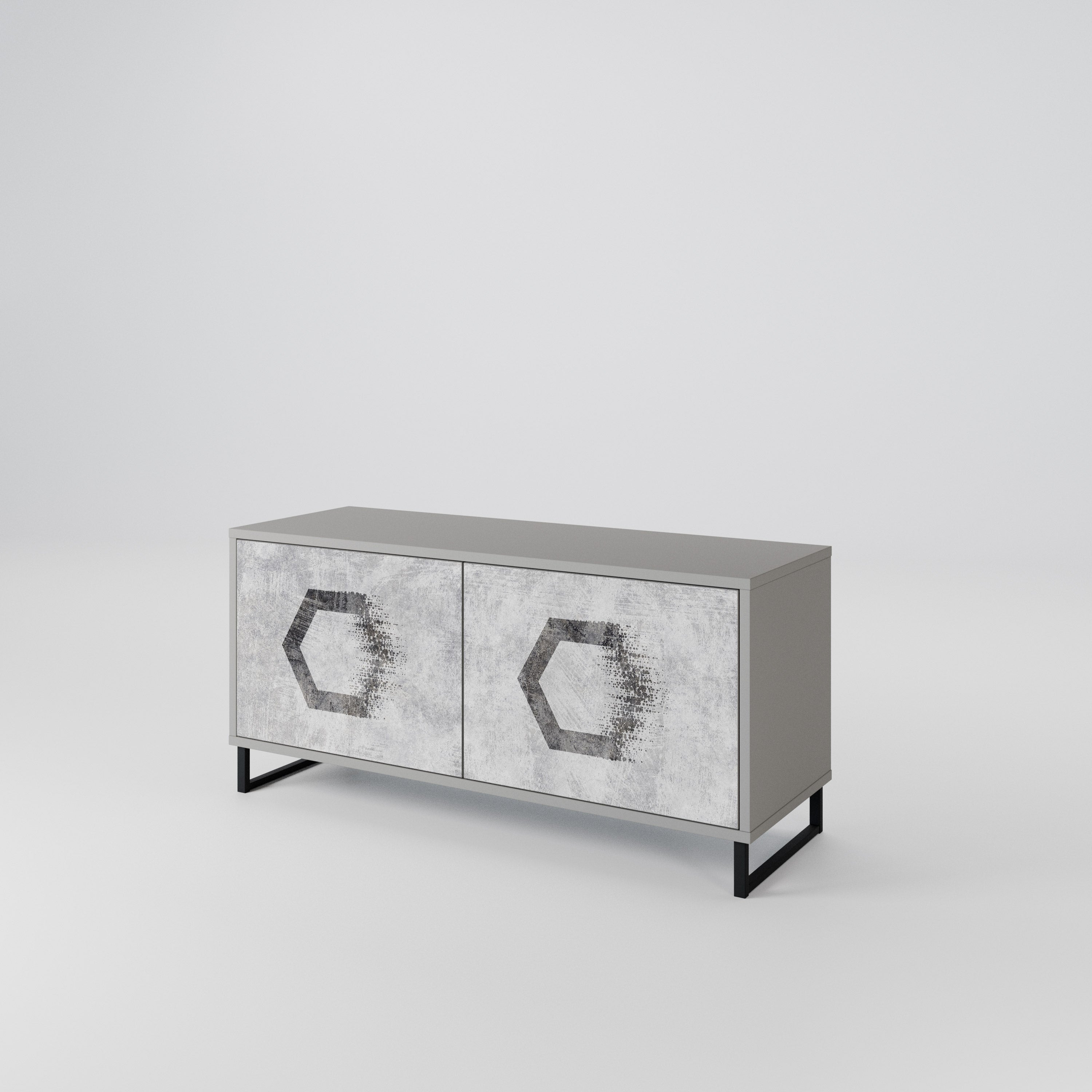 HEXAGONAL FIGURES Kompaktes 2-türiges TV-Lowboard