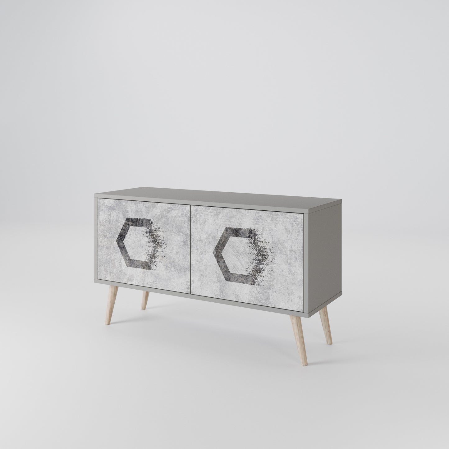 HEXAGONAL FIGURES Kompaktes 2-türiges TV-Lowboard
