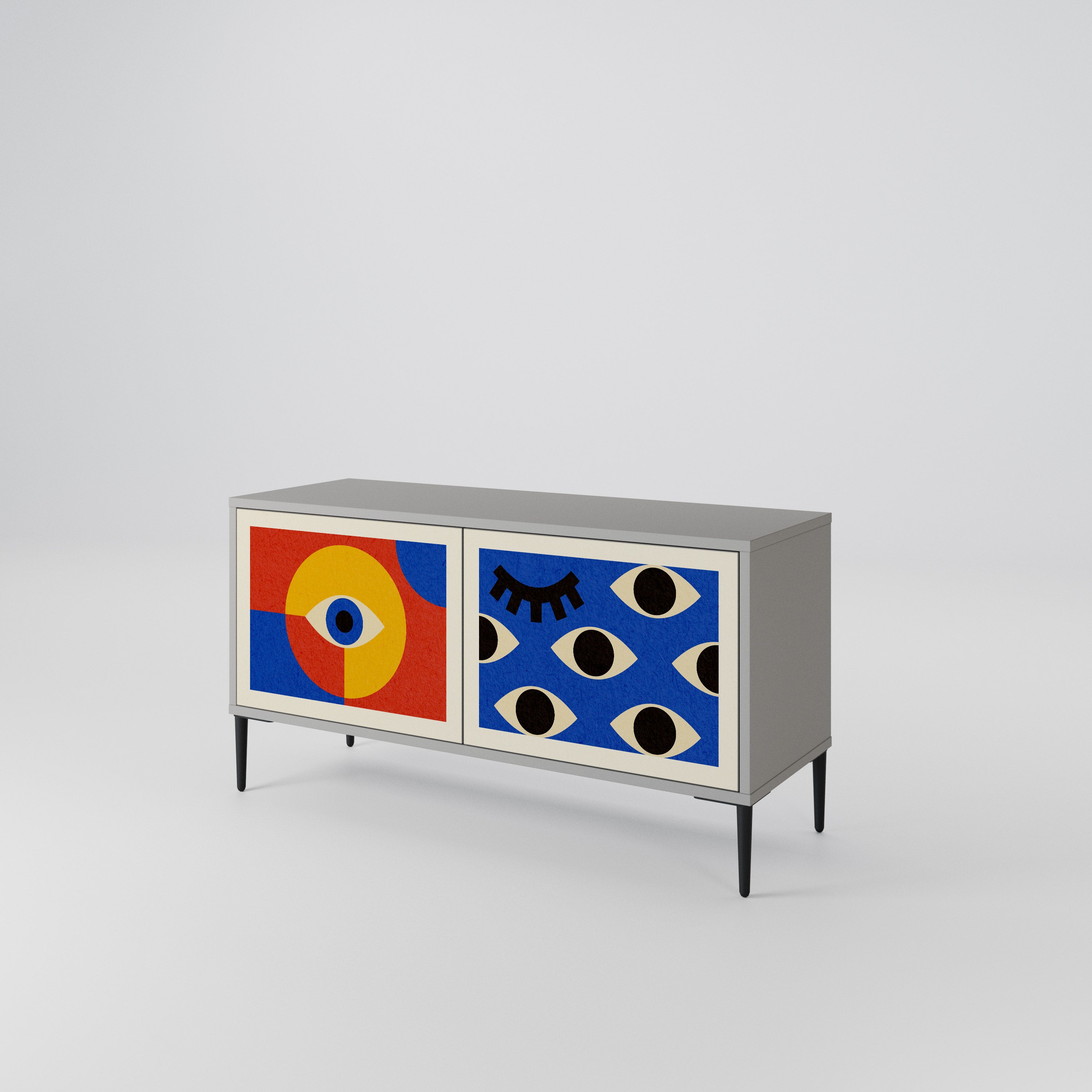 GEOMETRIC EYES Compact 2-Door TV Cabinet