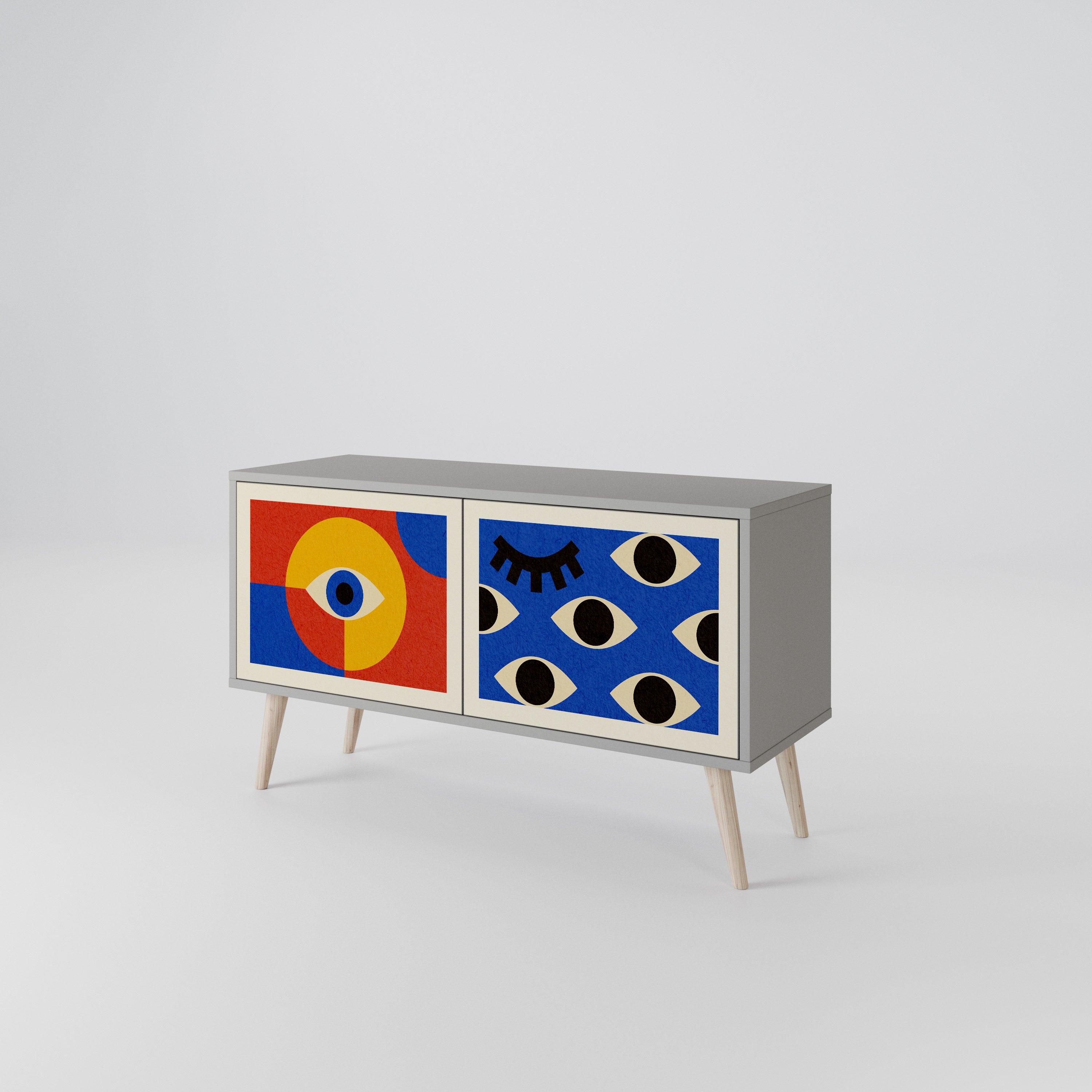 GEOMETRIC EYES Compact 2-Door TV Cabinet