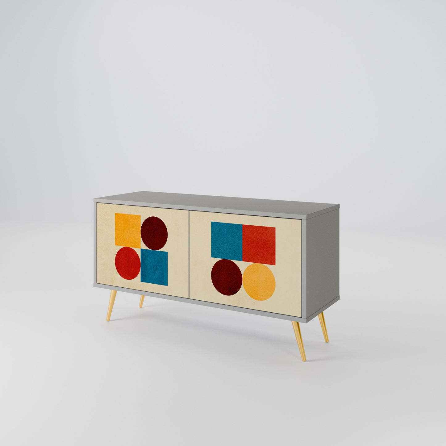 GEOMETRIC PUZZLE Kompaktes 2-türiges TV-Lowboard