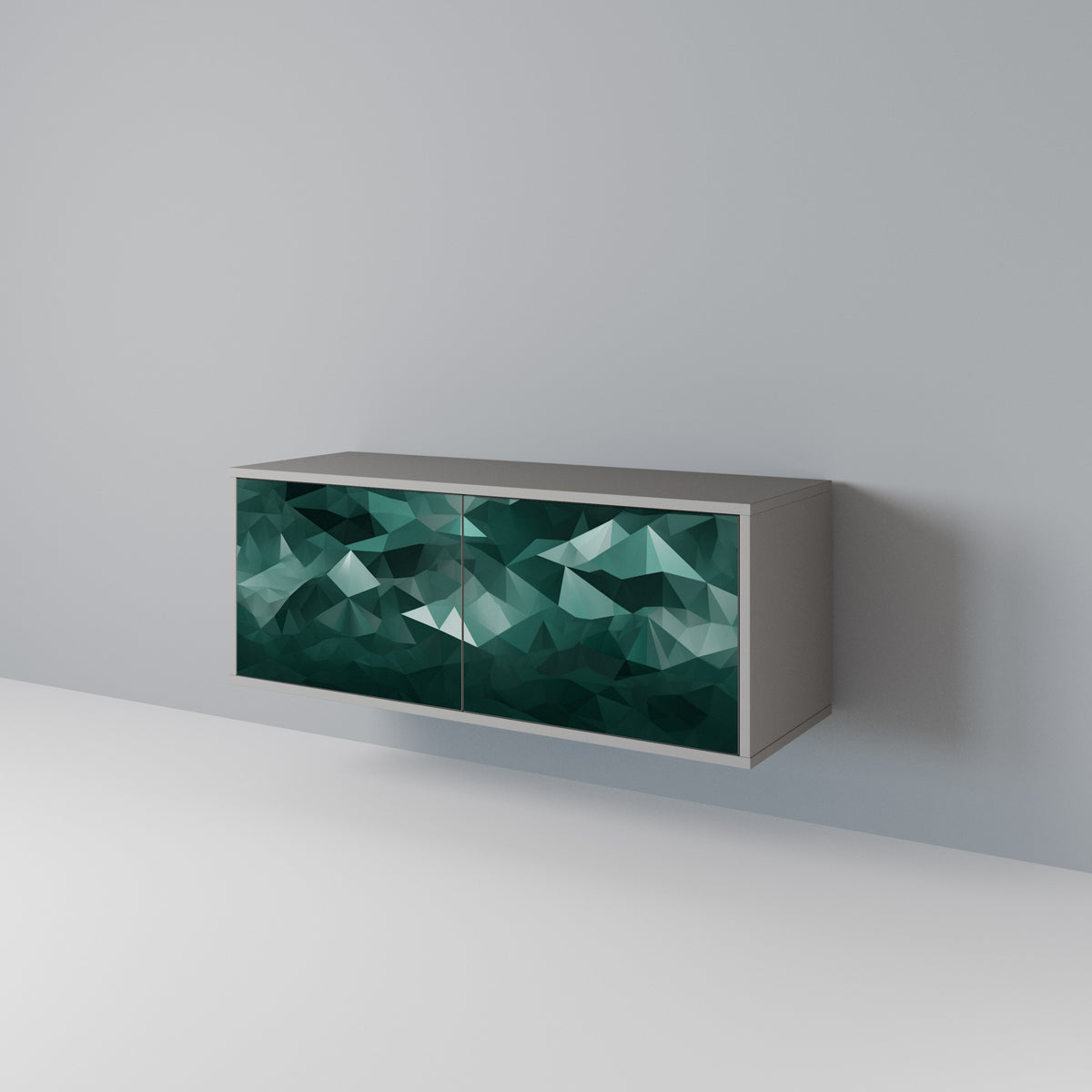 POLYGONAL FLOATING Compact 2-Door TV Cabinet