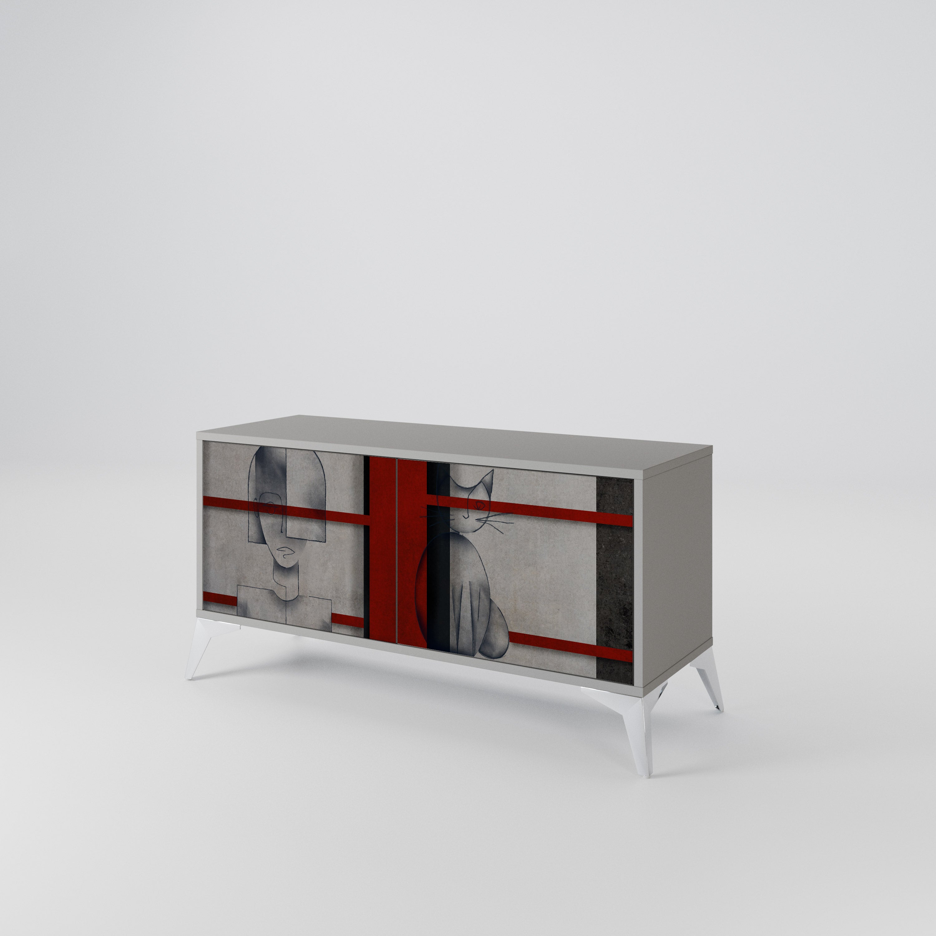 GRAY FIGURES Kompaktes 2-türiges TV-Lowboard