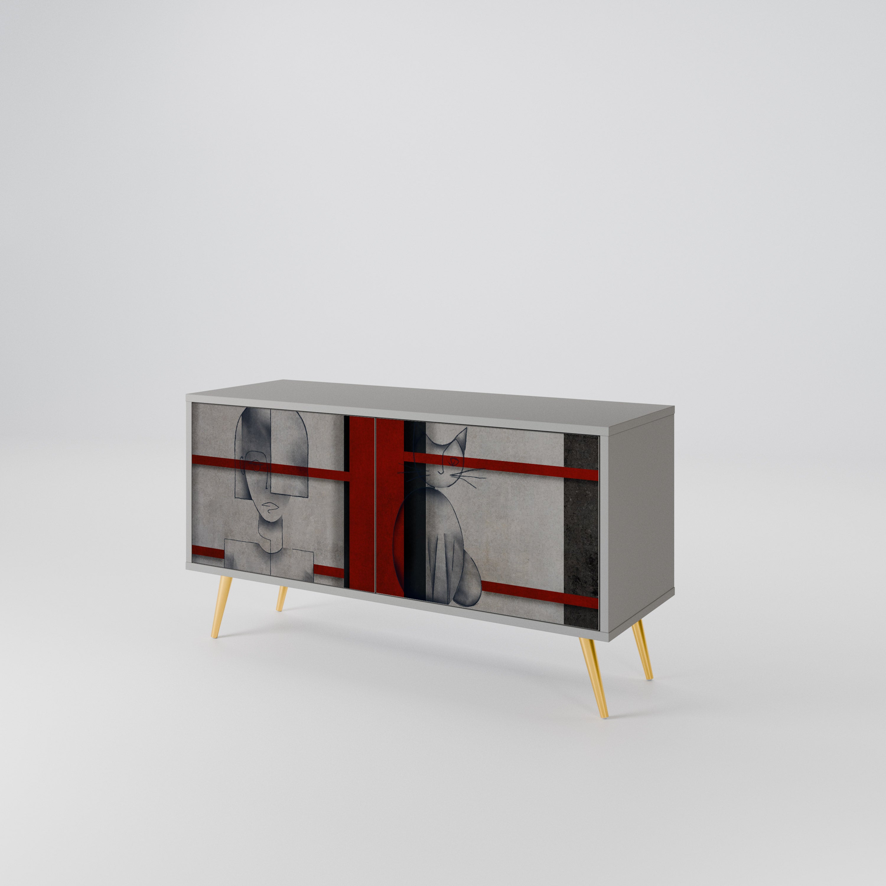 GRAY FIGURES Kompaktes 2-türiges TV-Lowboard