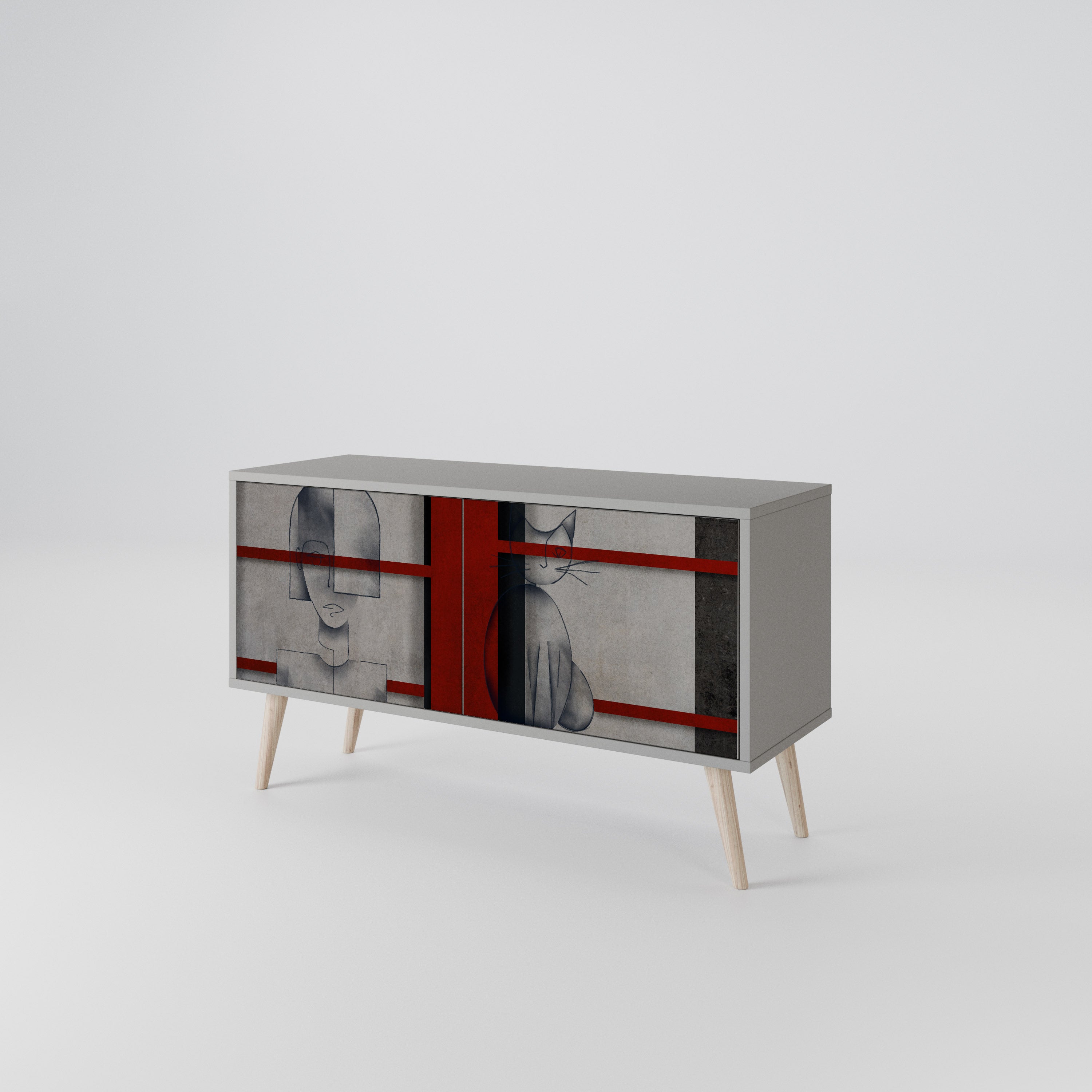 GRAY FIGURES Kompaktes 2-türiges TV-Lowboard