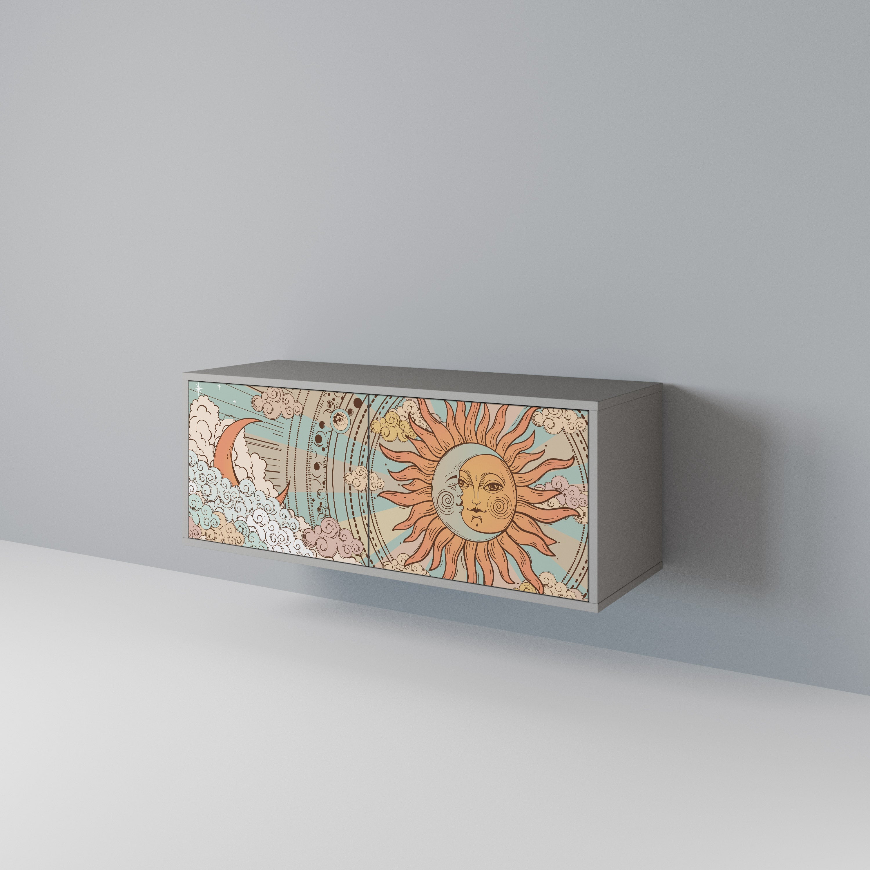 MYSTICAL STRUCTURE Kompaktes 2-türiges TV-Lowboard