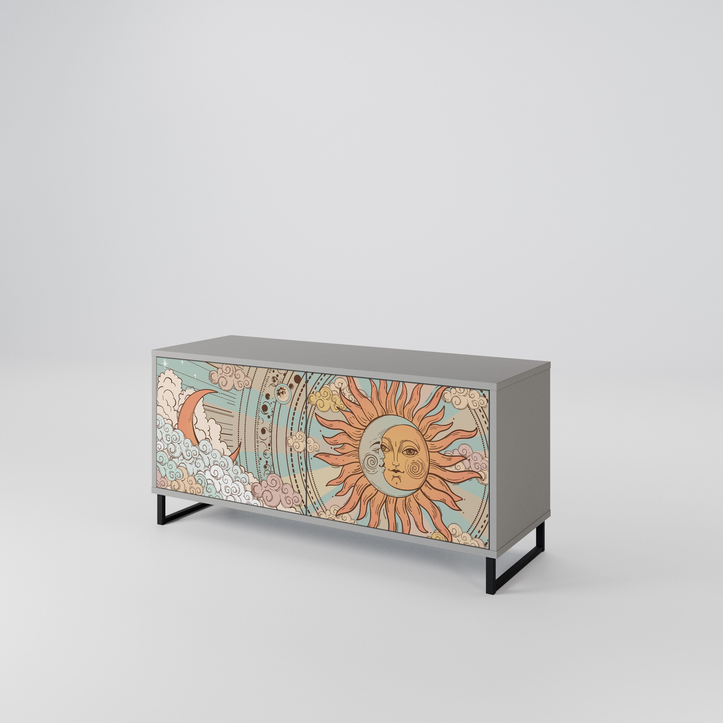 MYSTICAL STRUCTURE Kompaktes 2-türiges TV-Lowboard