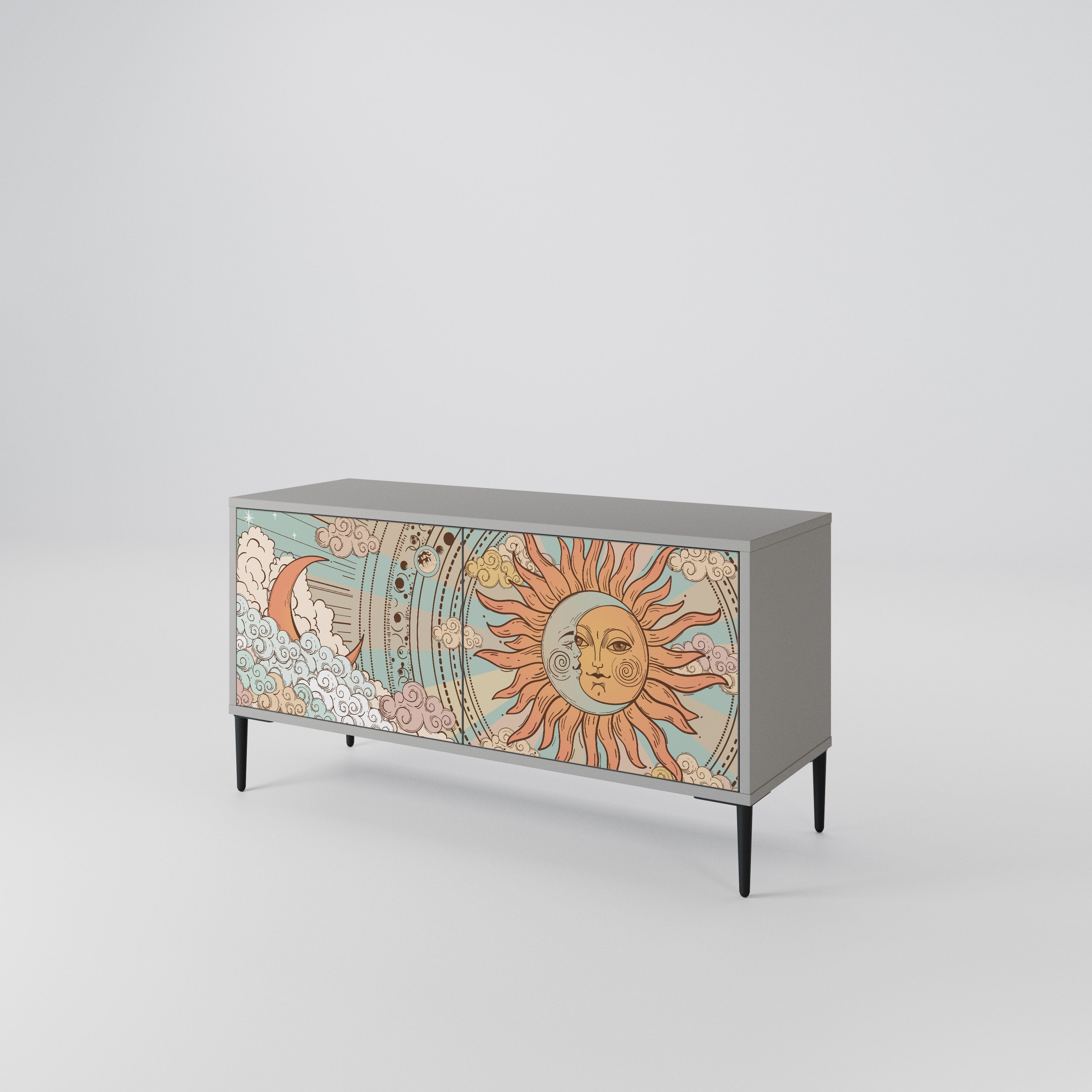 MYSTICAL STRUCTURE Kompaktes 2-türiges TV-Lowboard