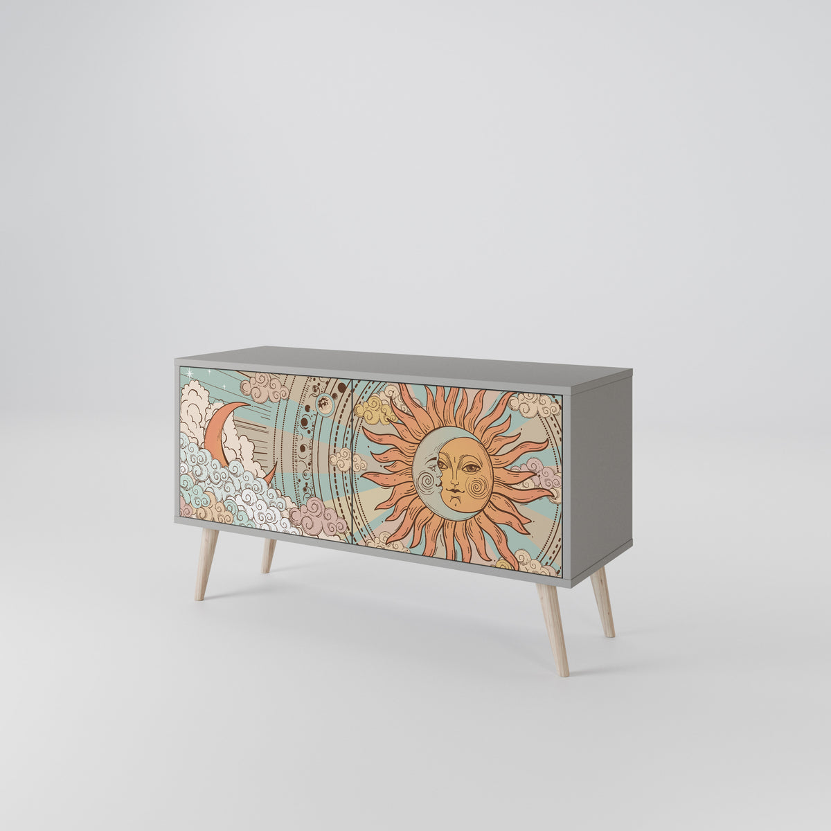 MYSTICAL STRUCTURE Compact 2-Door TV Cabinet