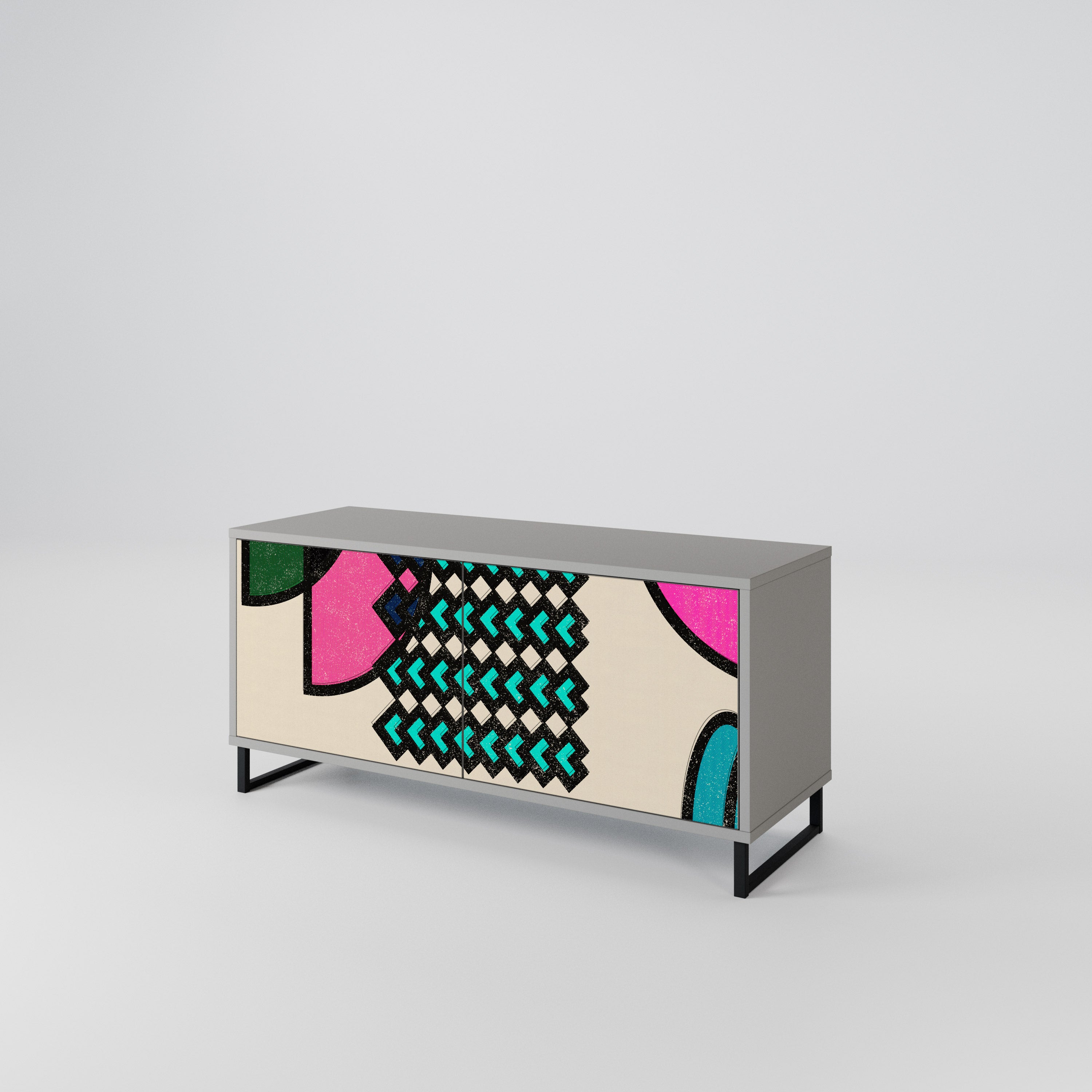 GEOMETRIC RHAPSODY Compact 2-Door TV Cabinet