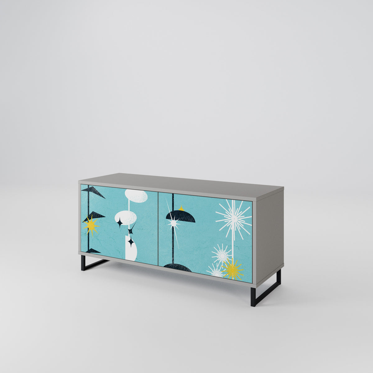PATHS TO HAPPINESS Compact 2-Door TV Cabinet