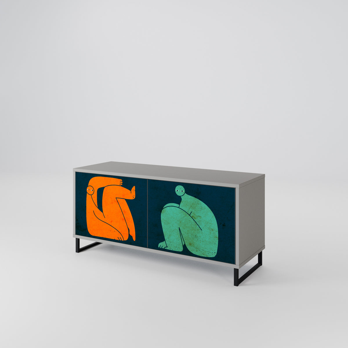 TOGETHER BUT SEPARATELY Kompaktes 2-türiges TV-Lowboard