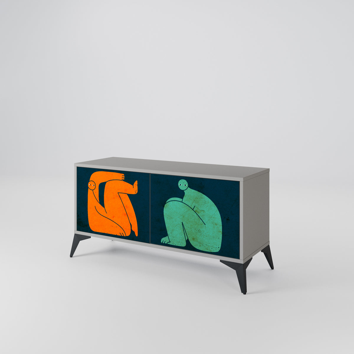 TOGETHER BUT SEPARATELY Kompaktes 2-türiges TV-Lowboard